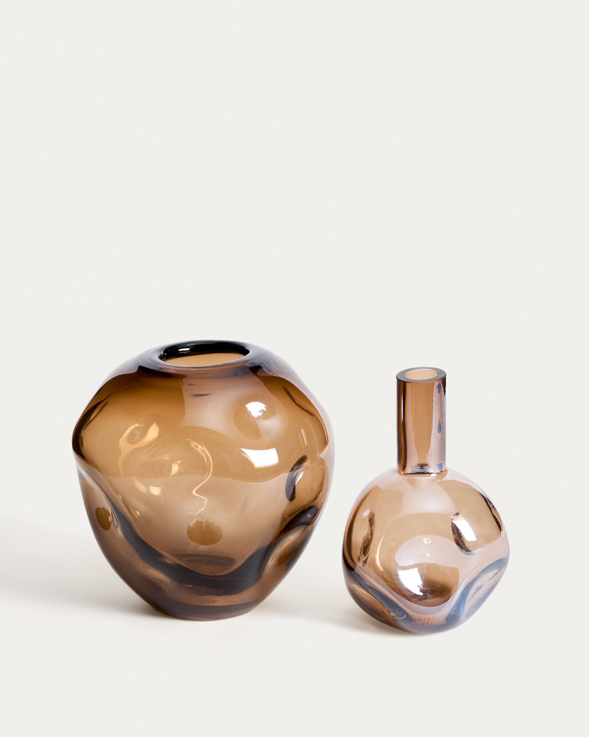 Olivet brown glass vase 30 cm - Product View
