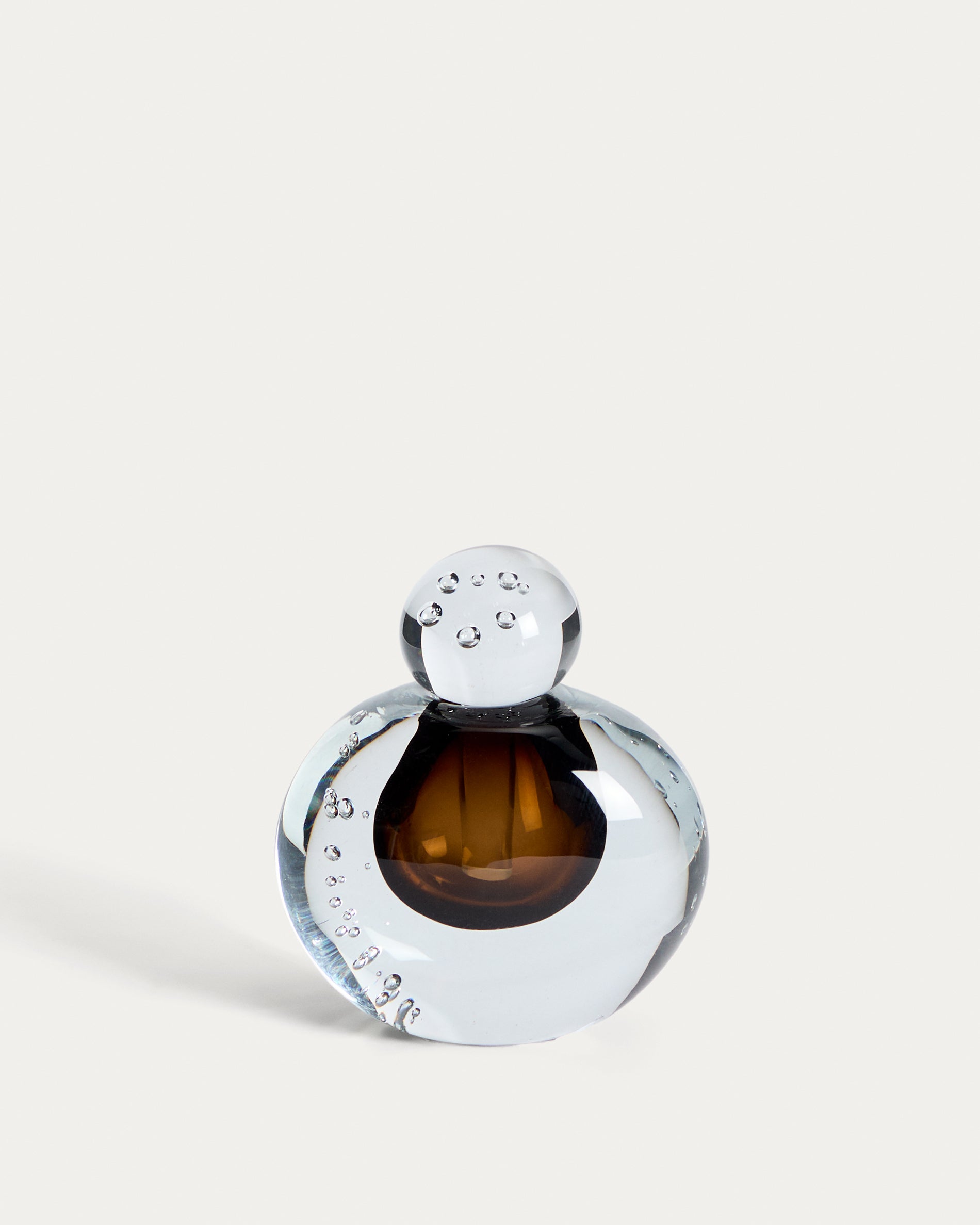 Lunivo brown glass vase 13 cm - Product View