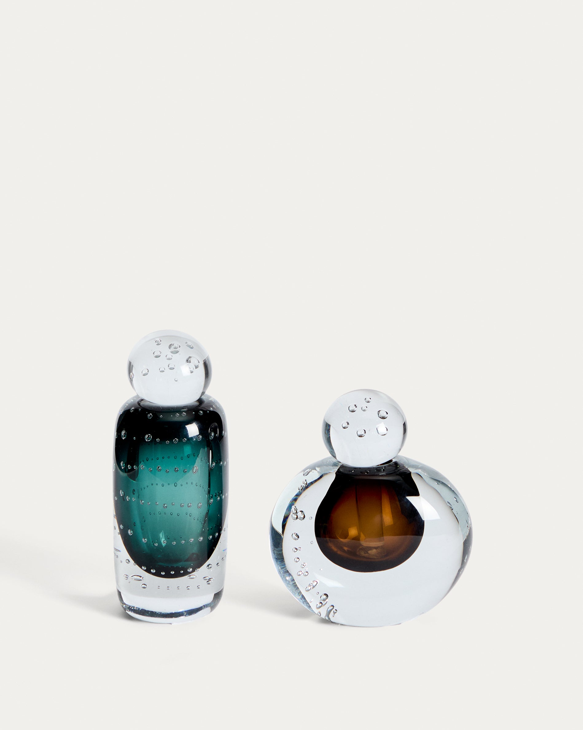 Lunivo brown glass vase 13 cm - Product View