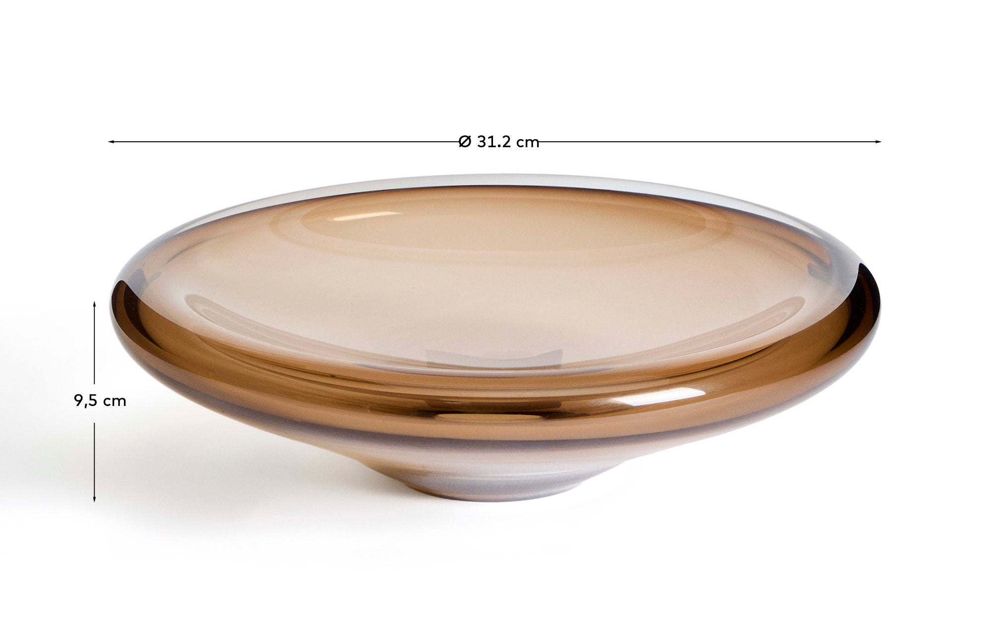Zolira brown glass centerpiece Ø 31 cm - Measurements