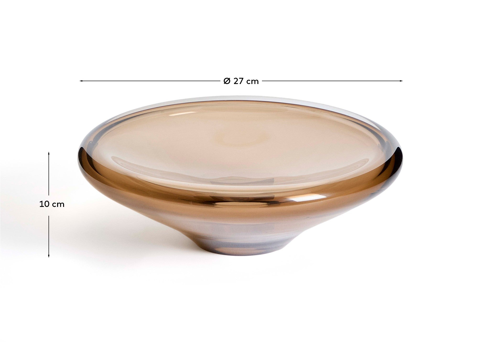 Zolira brown glass centerpiece Ø 27 cm - Measurements