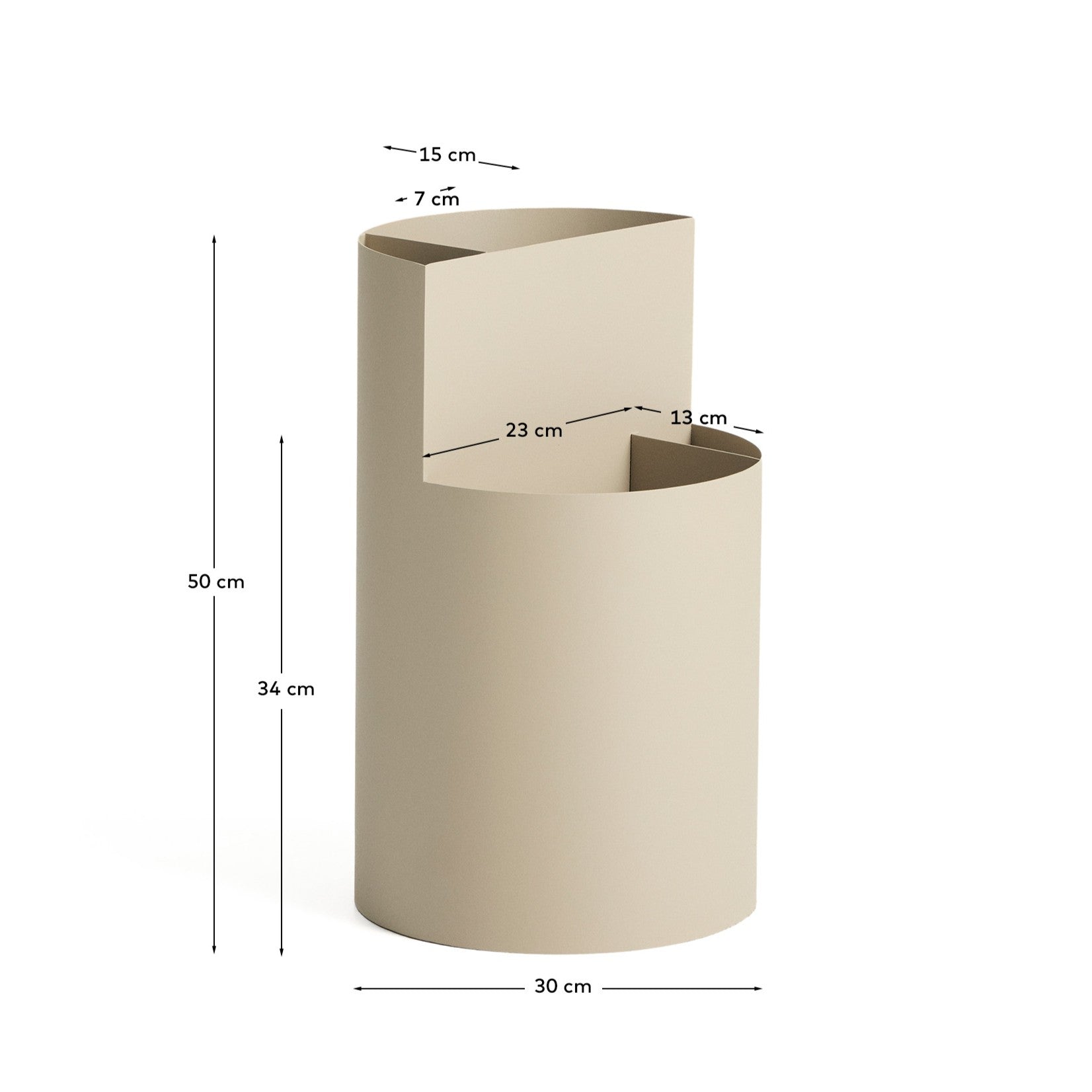 Atin beige metal large umbrella stand - Measurements