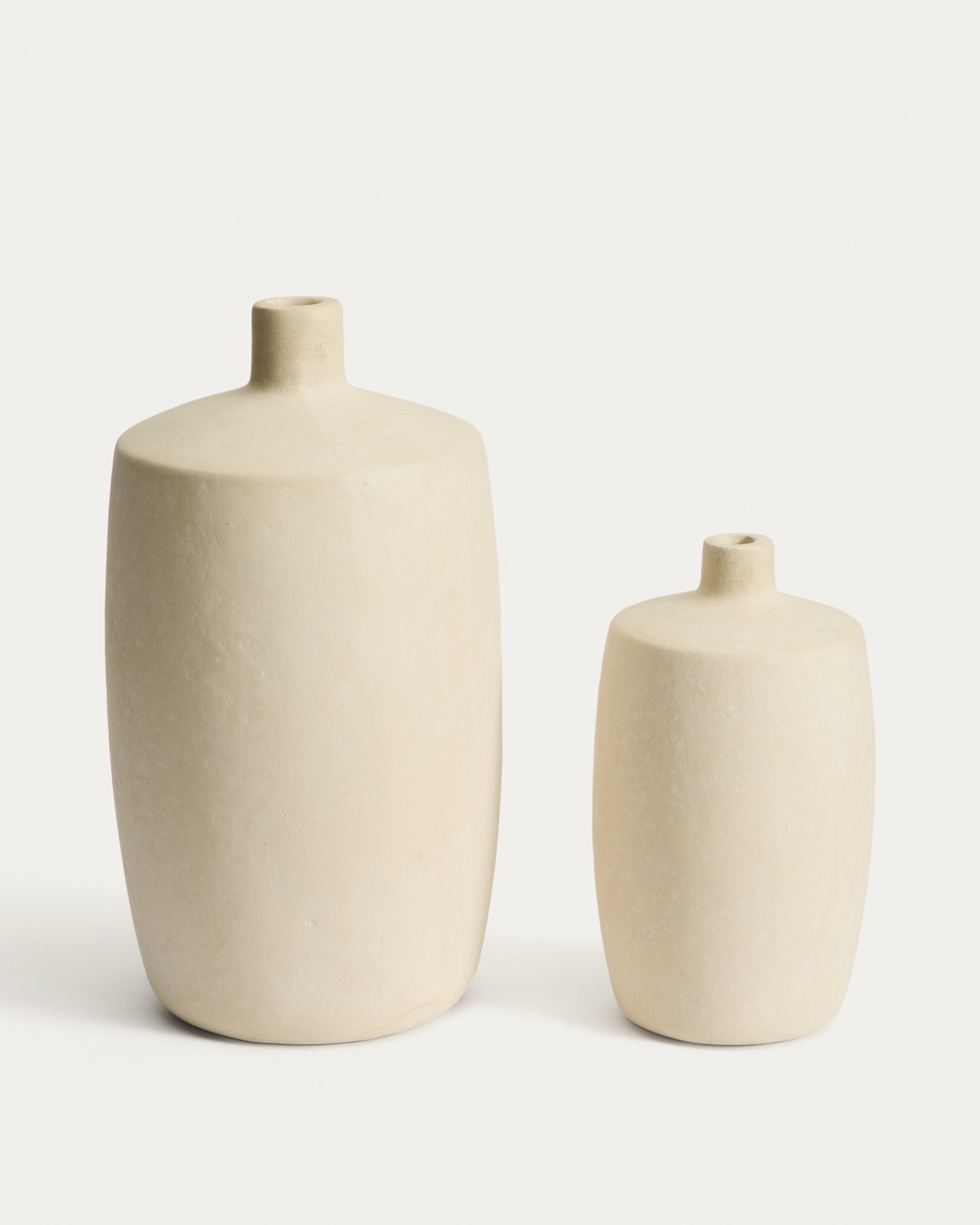 Mireni papier-mâché vase beige Ø 26 cm - Product View
