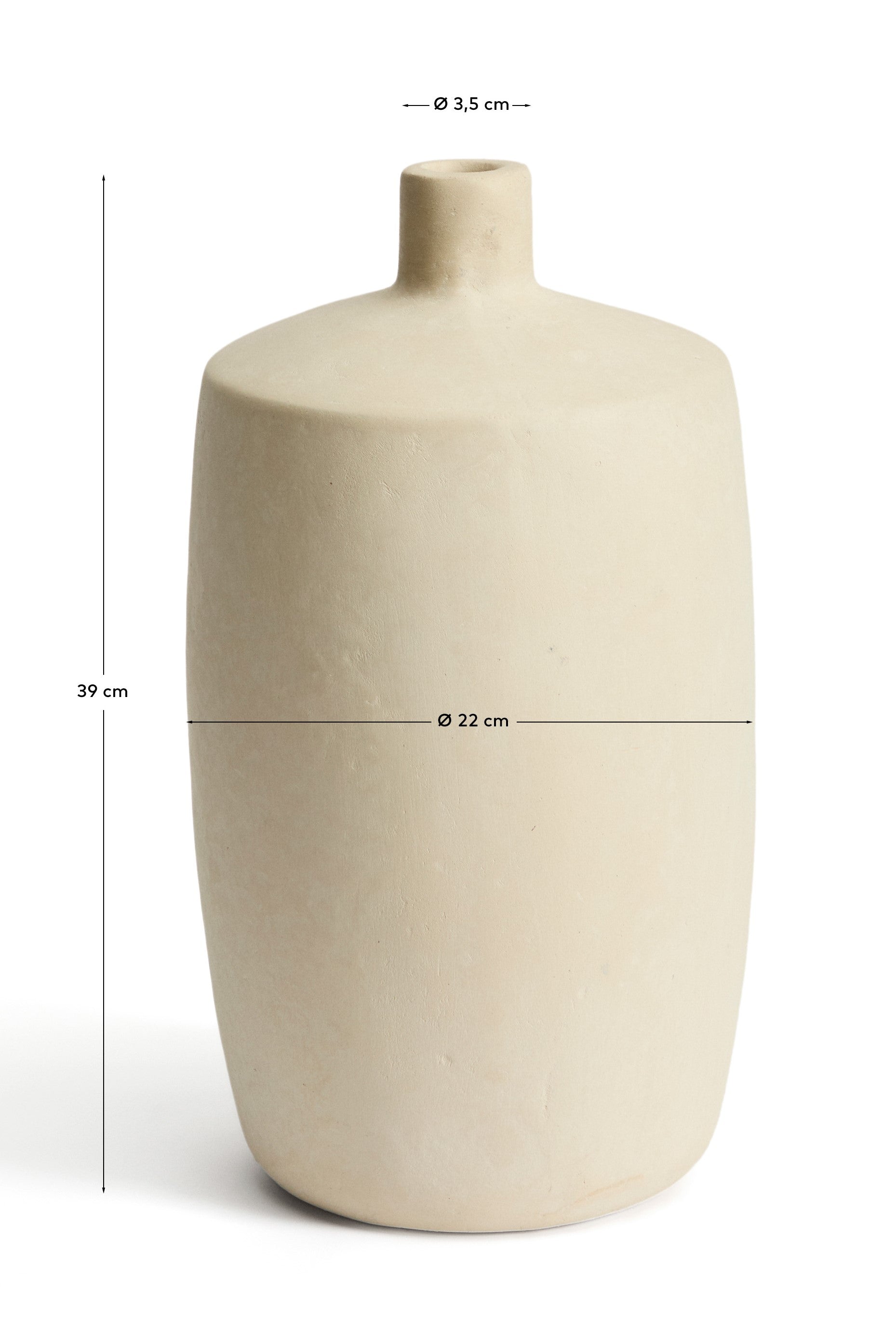 Mireni papier-mâché vase beige Ø 39 cm - Measurements