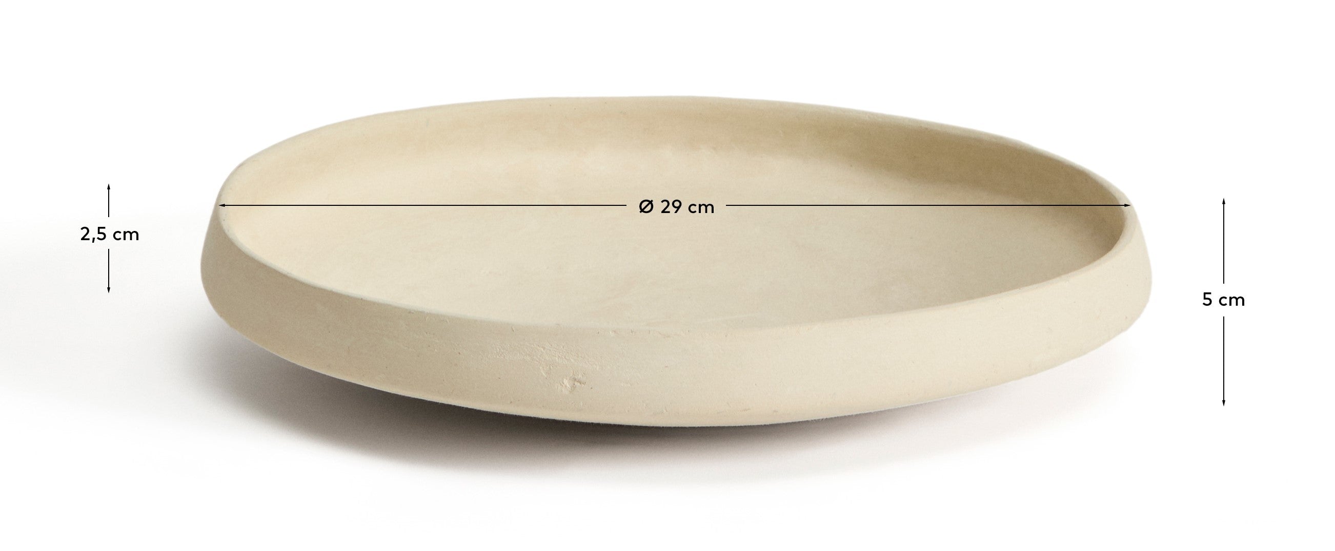 Mireni papier-mâché centrepiece beige Ø 29 cm - Measurements