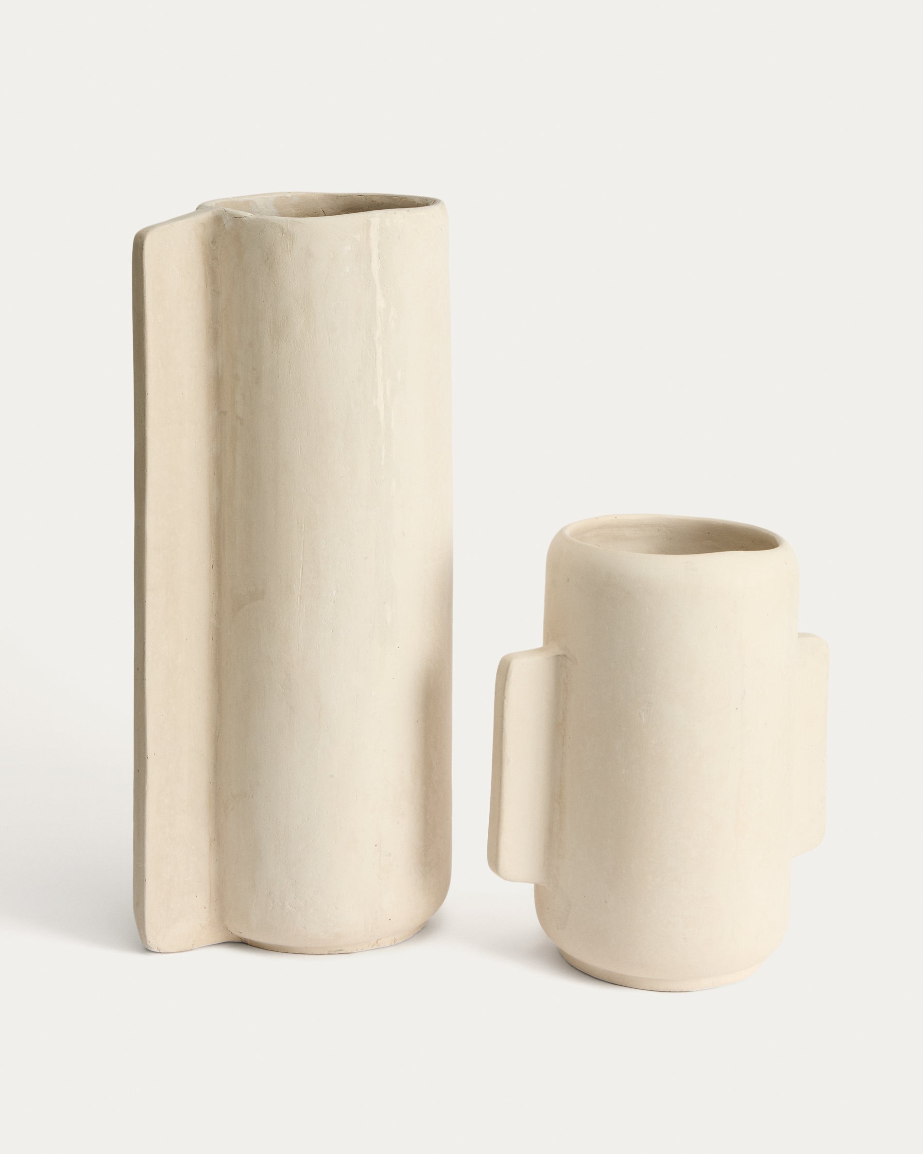 Mireni papier-mâché vase beige 38 cm - Product View