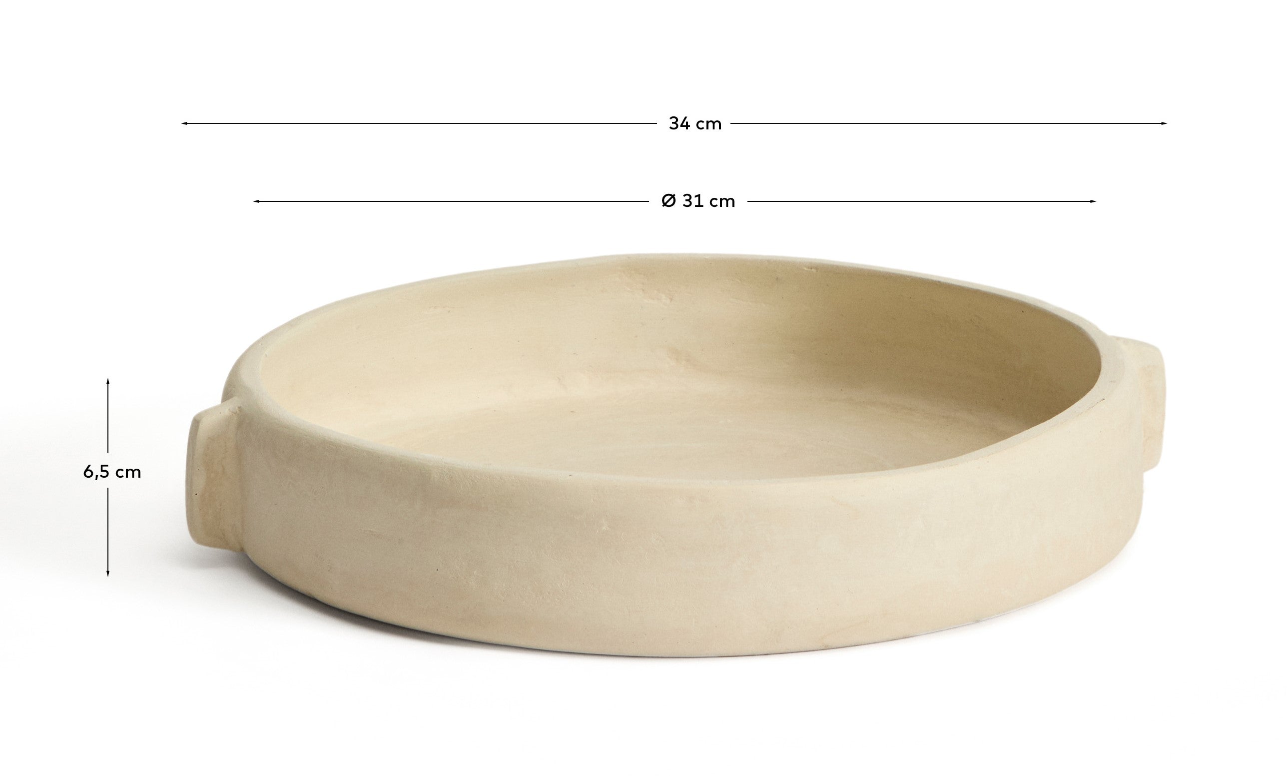 Mireni papier-mâché centrepiece beige Ø 31 cm - Measurements