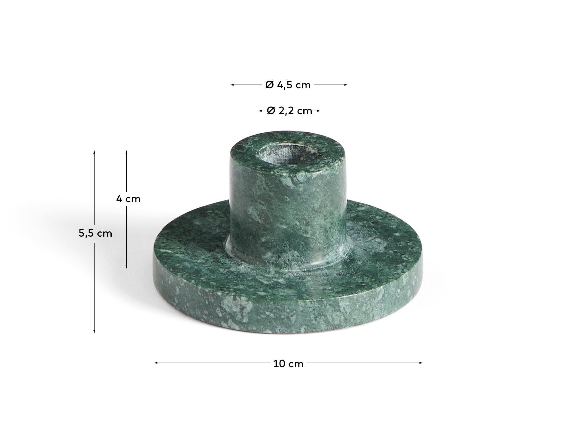 Zalvori green marble candle holder 5cm - Measurements