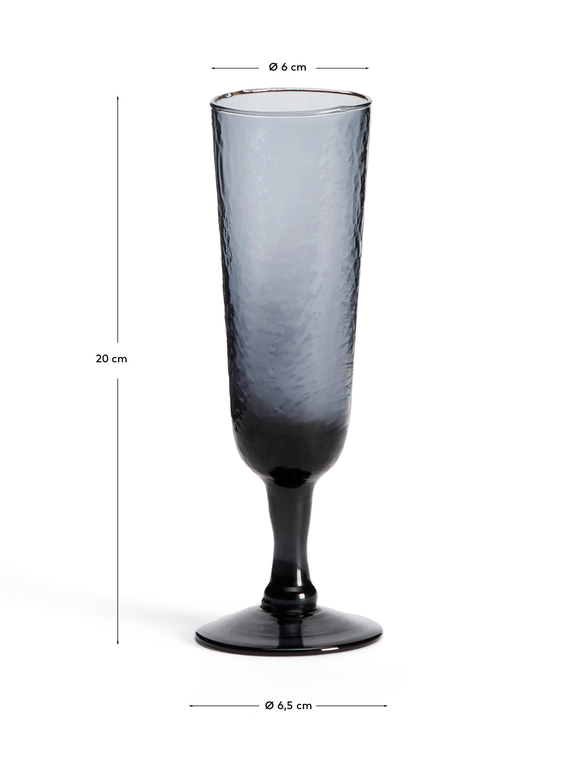 Sileia wine glass made of blue recycled glass - Measurements