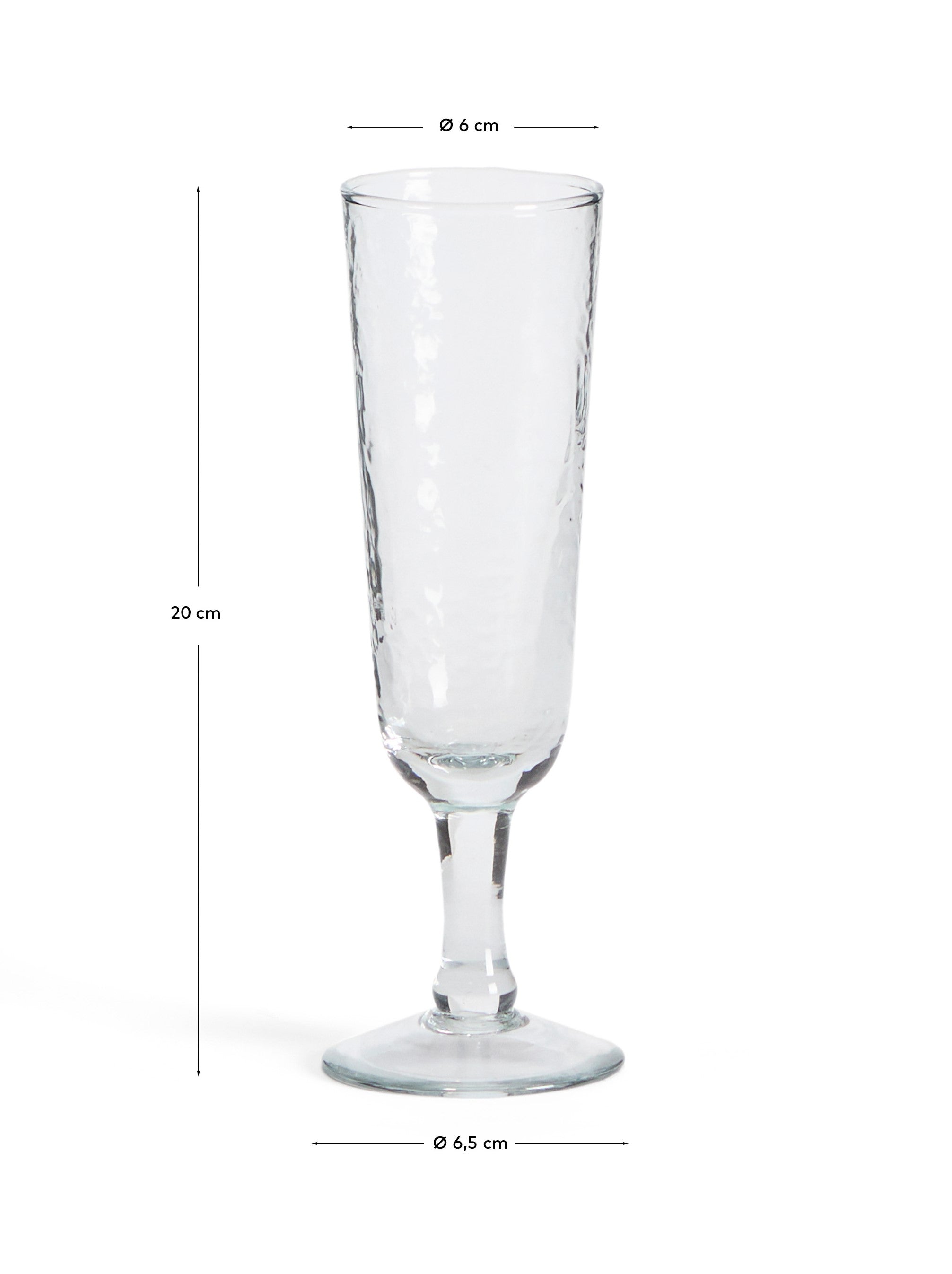 Sileia wine glass made of transparent recycled glass - Measurements