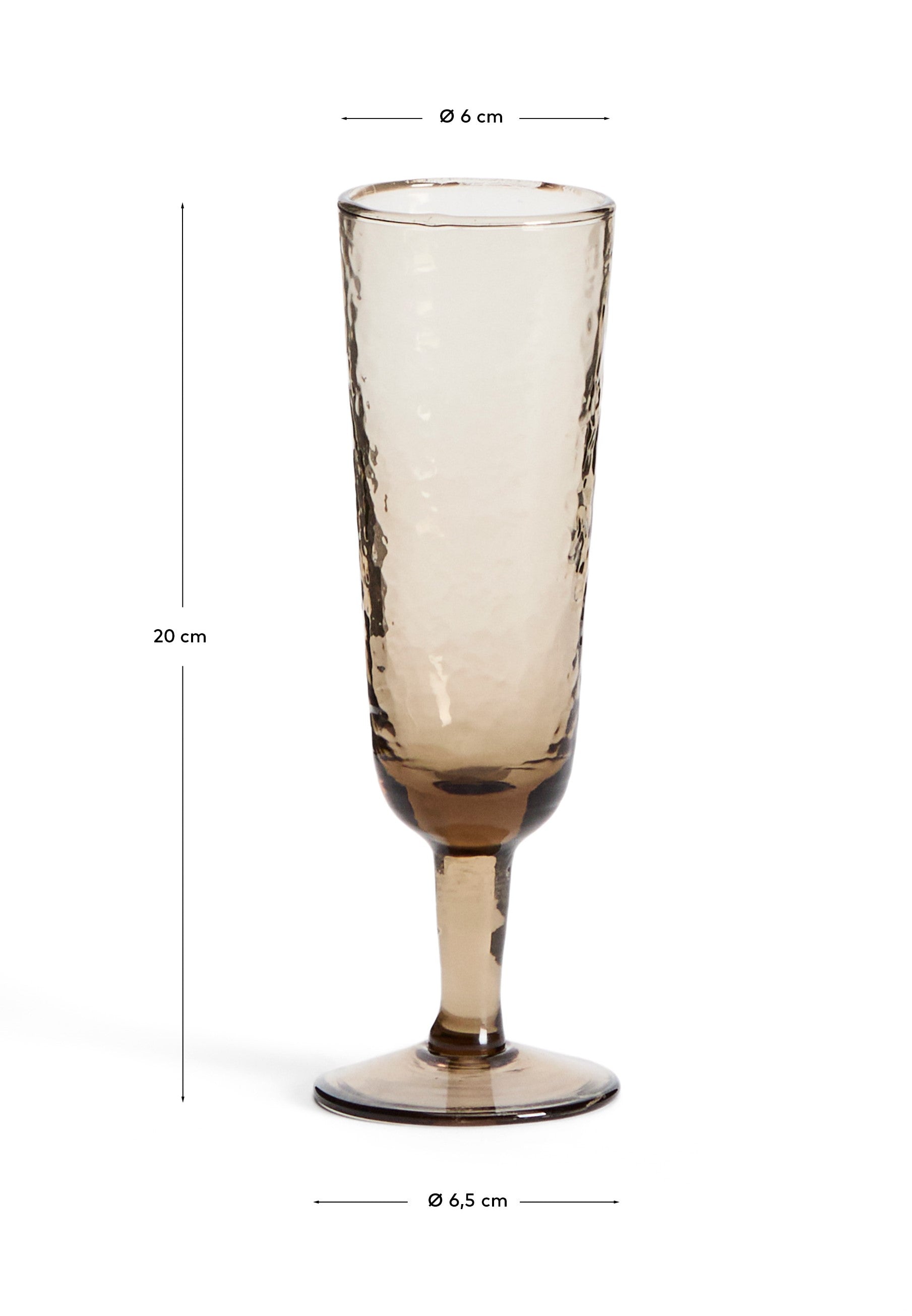Sileia wine glass made of brown recycled glass - Measurements