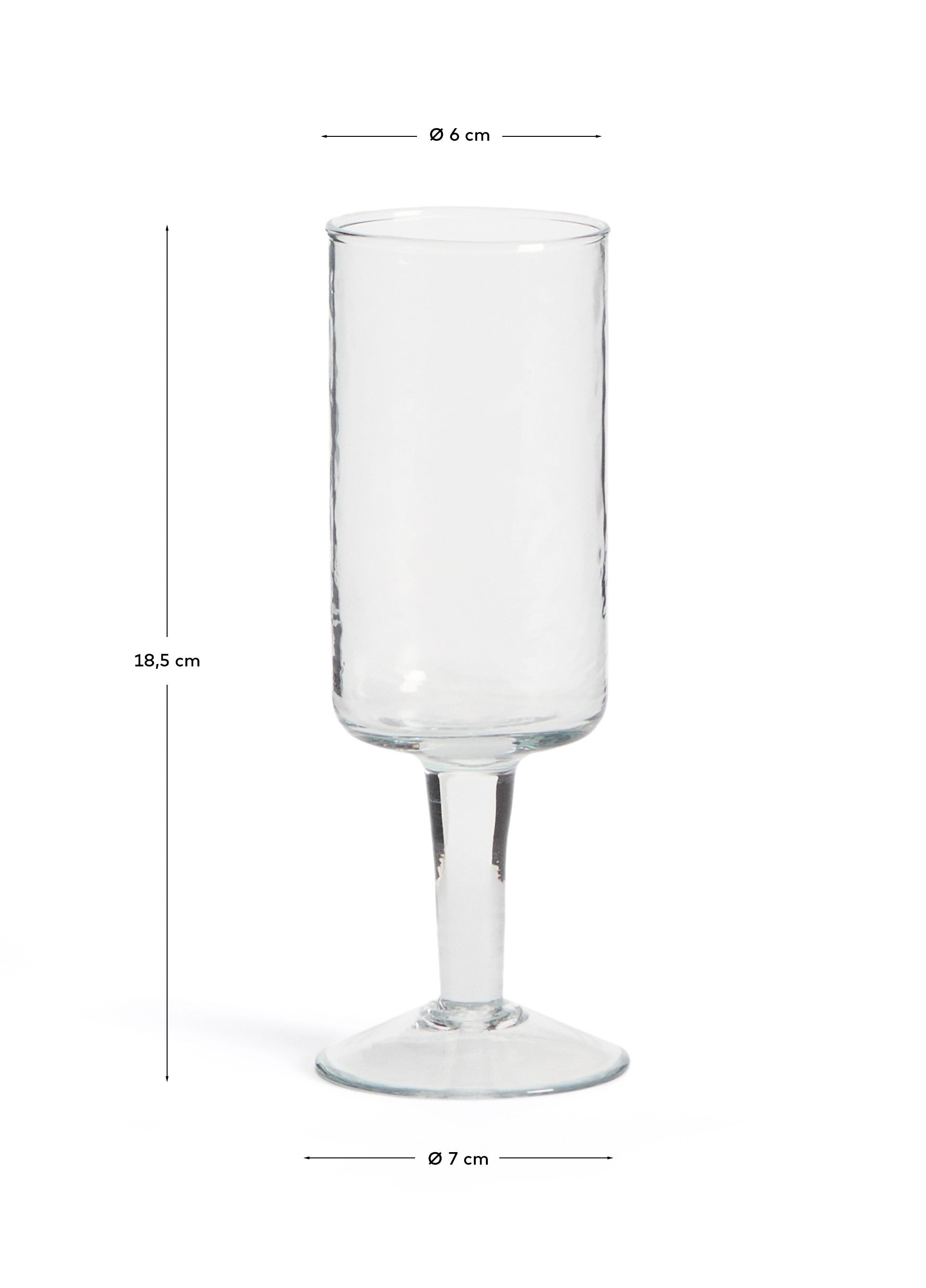 Obila wine glass made of transparent recycled glass - Measurements