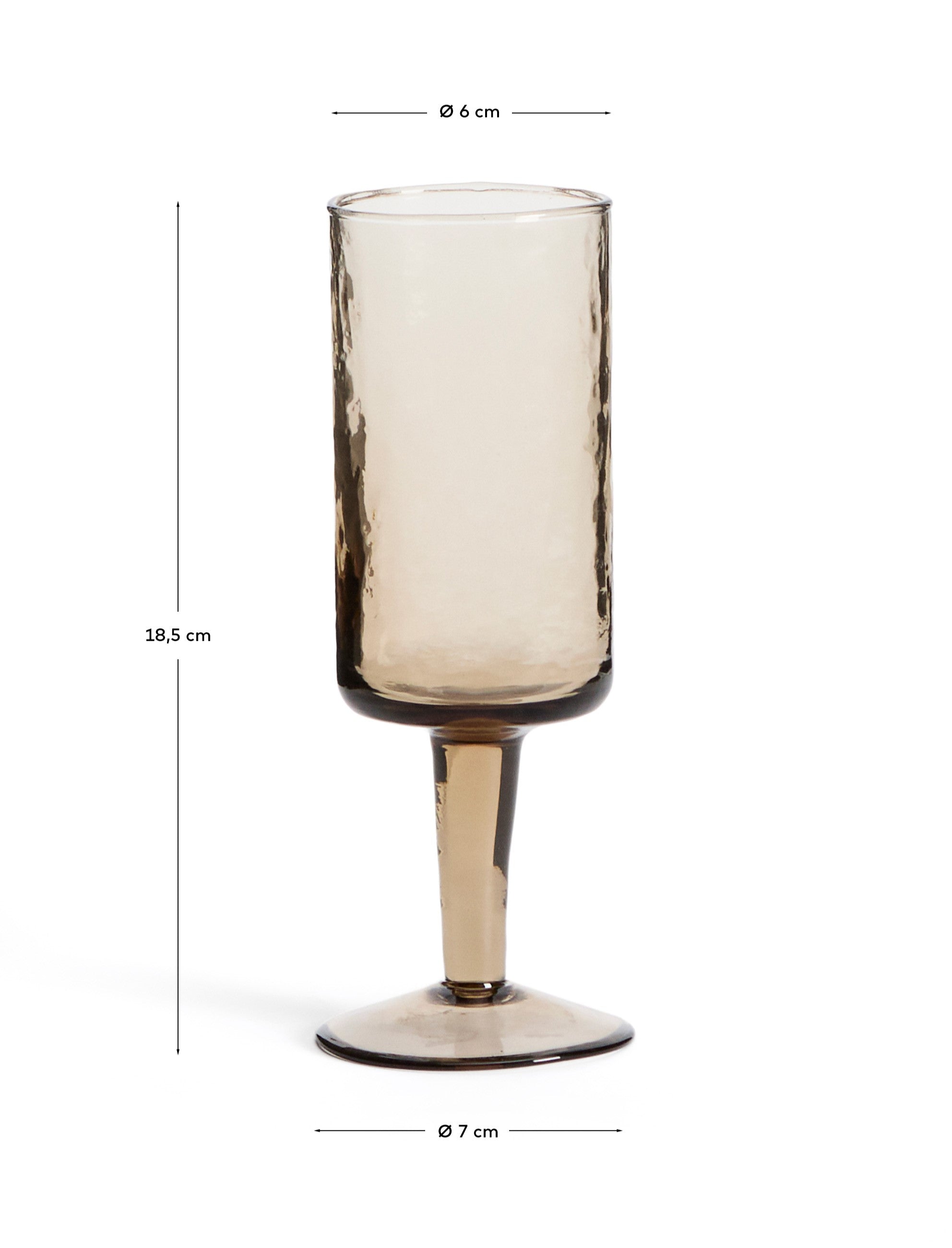 Obila wine glass made of brown recycled glass - Measurements