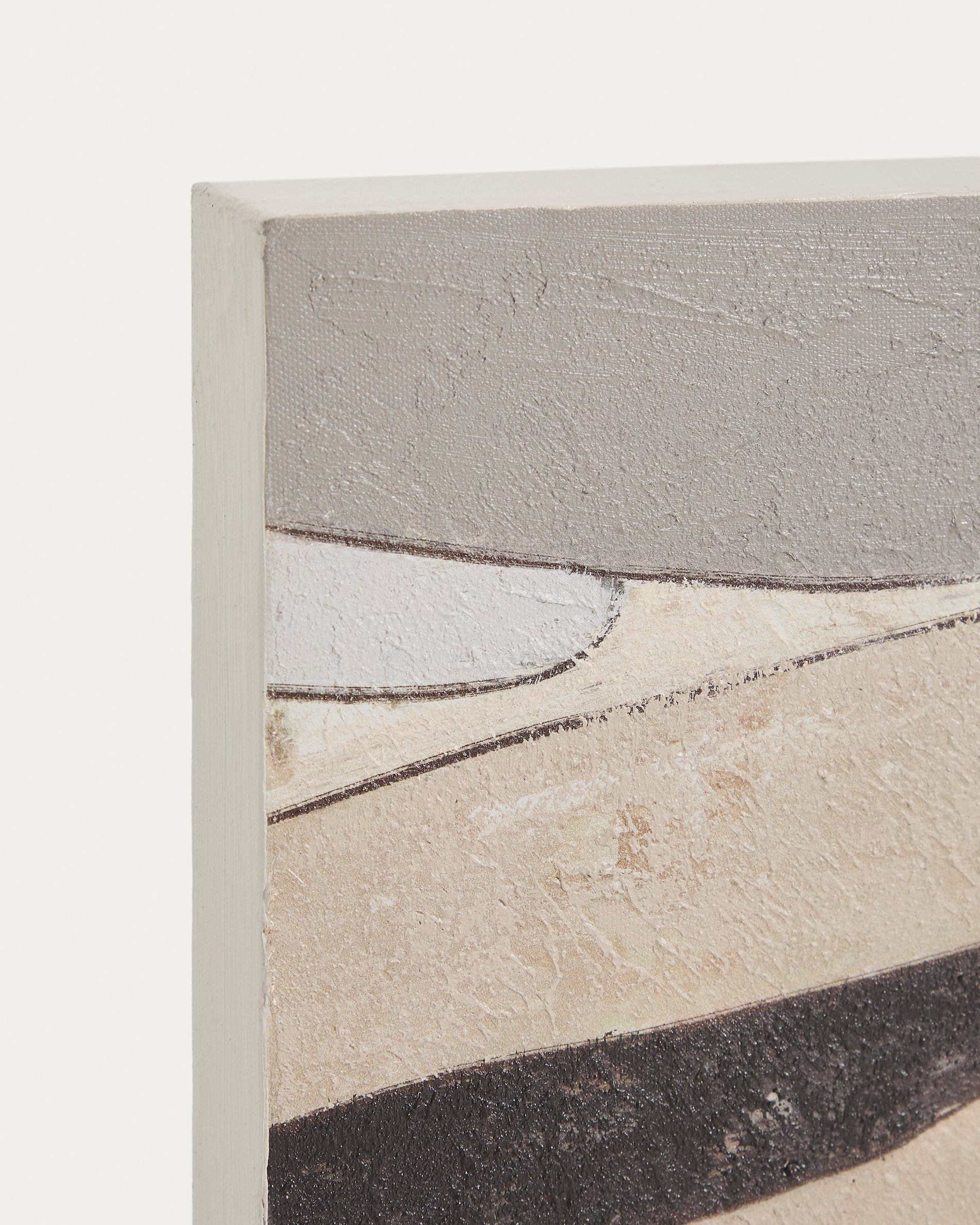 Marvilo grey and mustard abstract canvas 60 x 90cm - Detail