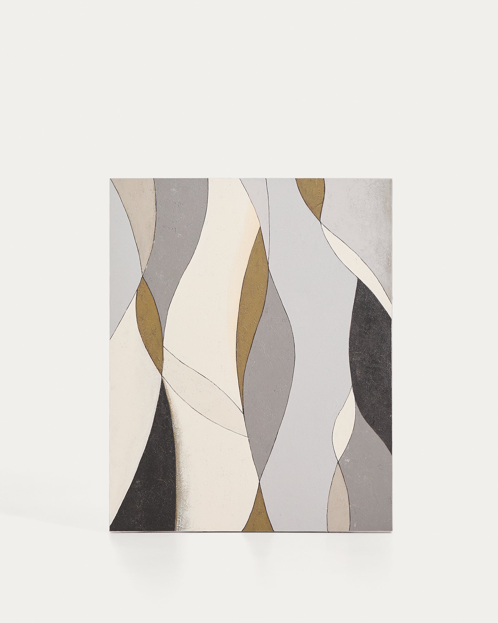 Marvilo grey and mustard abstract canvas 80 x 100cm - Product View