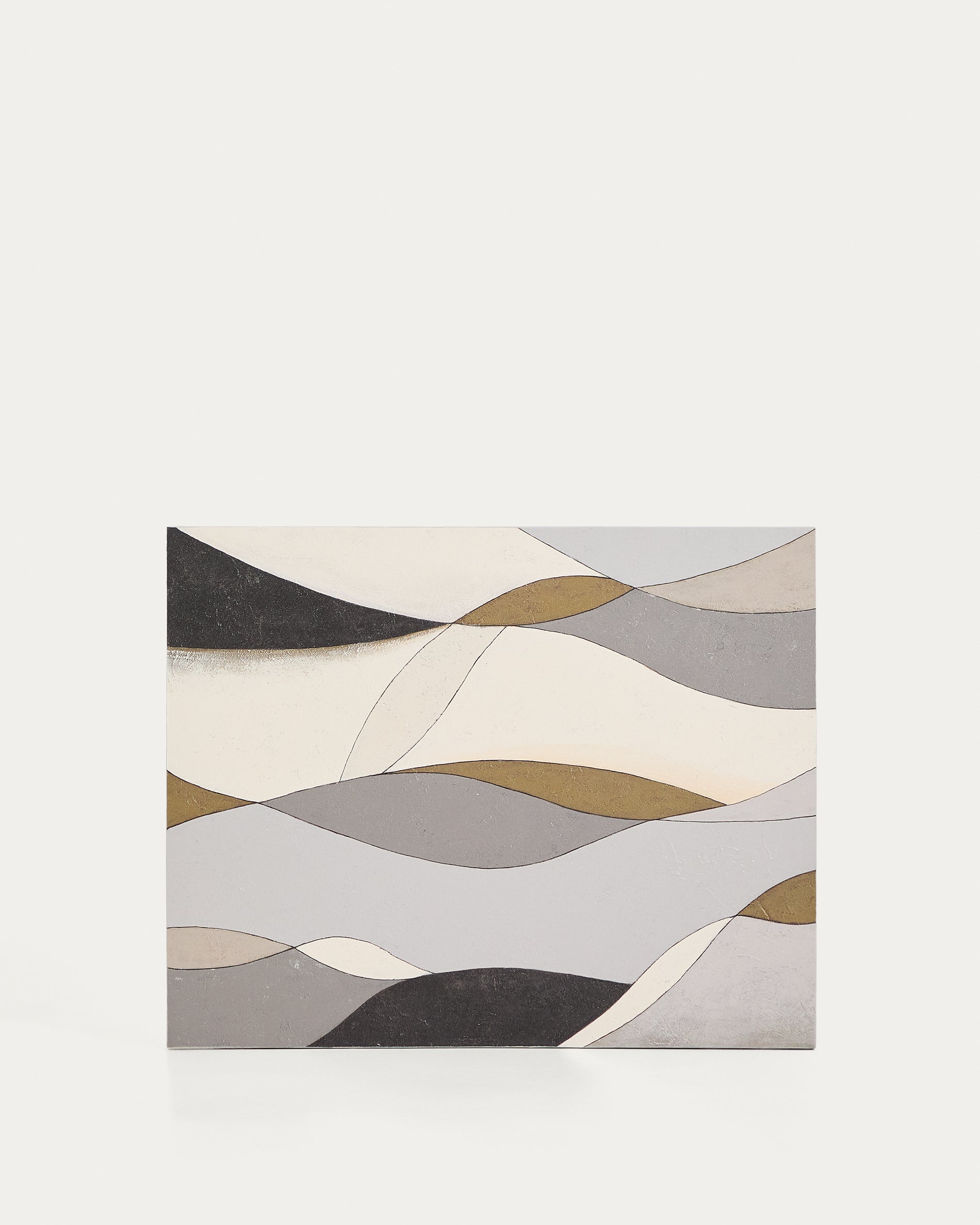 Marvilo grey and mustard abstract canvas 80 x 100cm - Product View