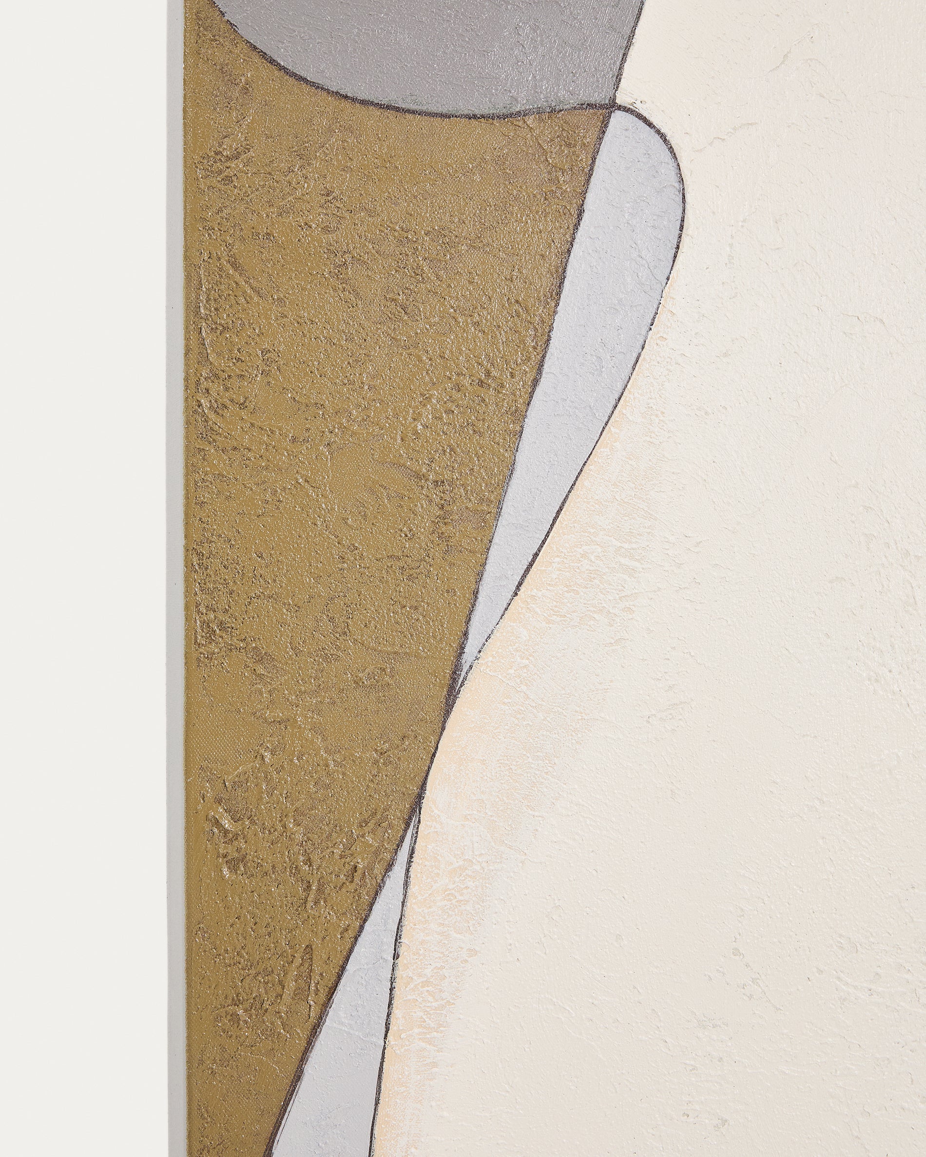 Marvilo grey and mustard abstract canvas 120 x 200cm - Detail