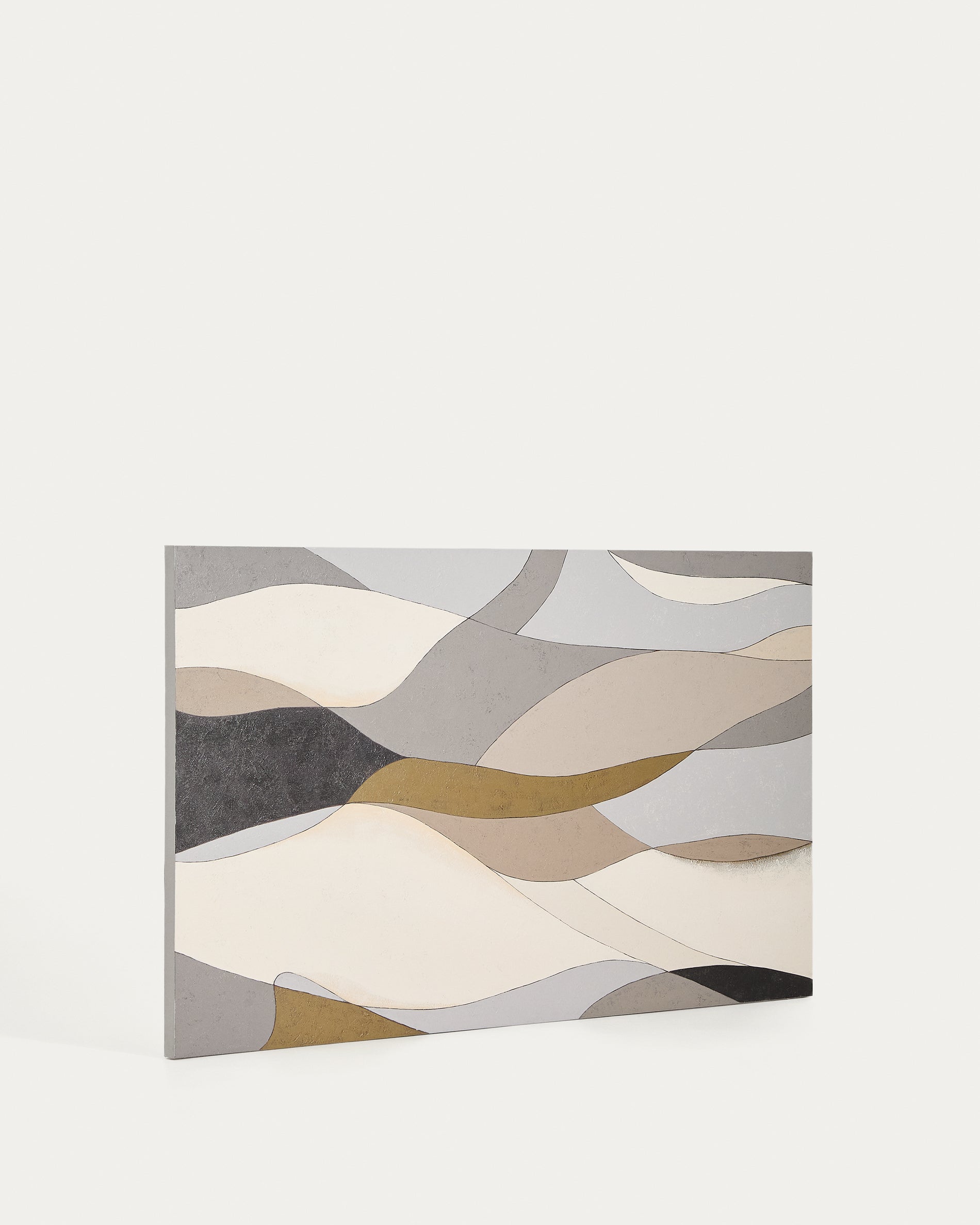 Marvilo grey and mustard abstract canvas 120 x 200cm - Product View