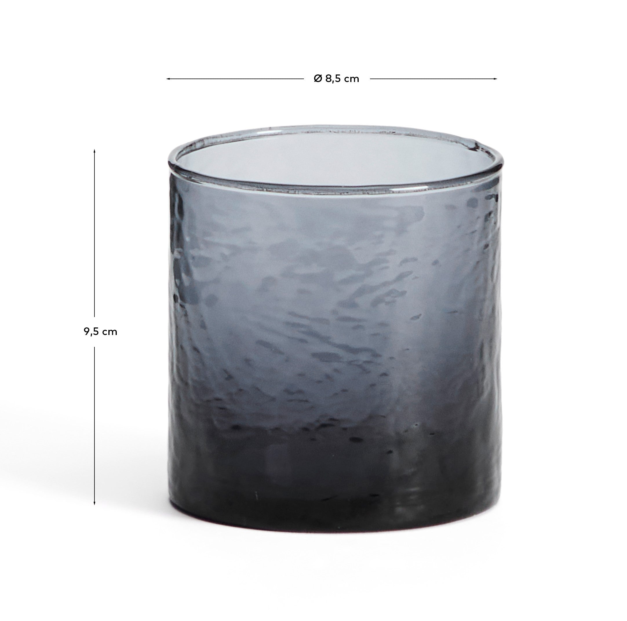 Obila cup made of blue recycled glass - Measurements