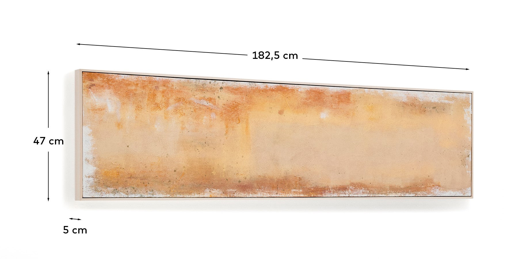 Selnar yellow abstract picture 182 x 47cm - Measurements