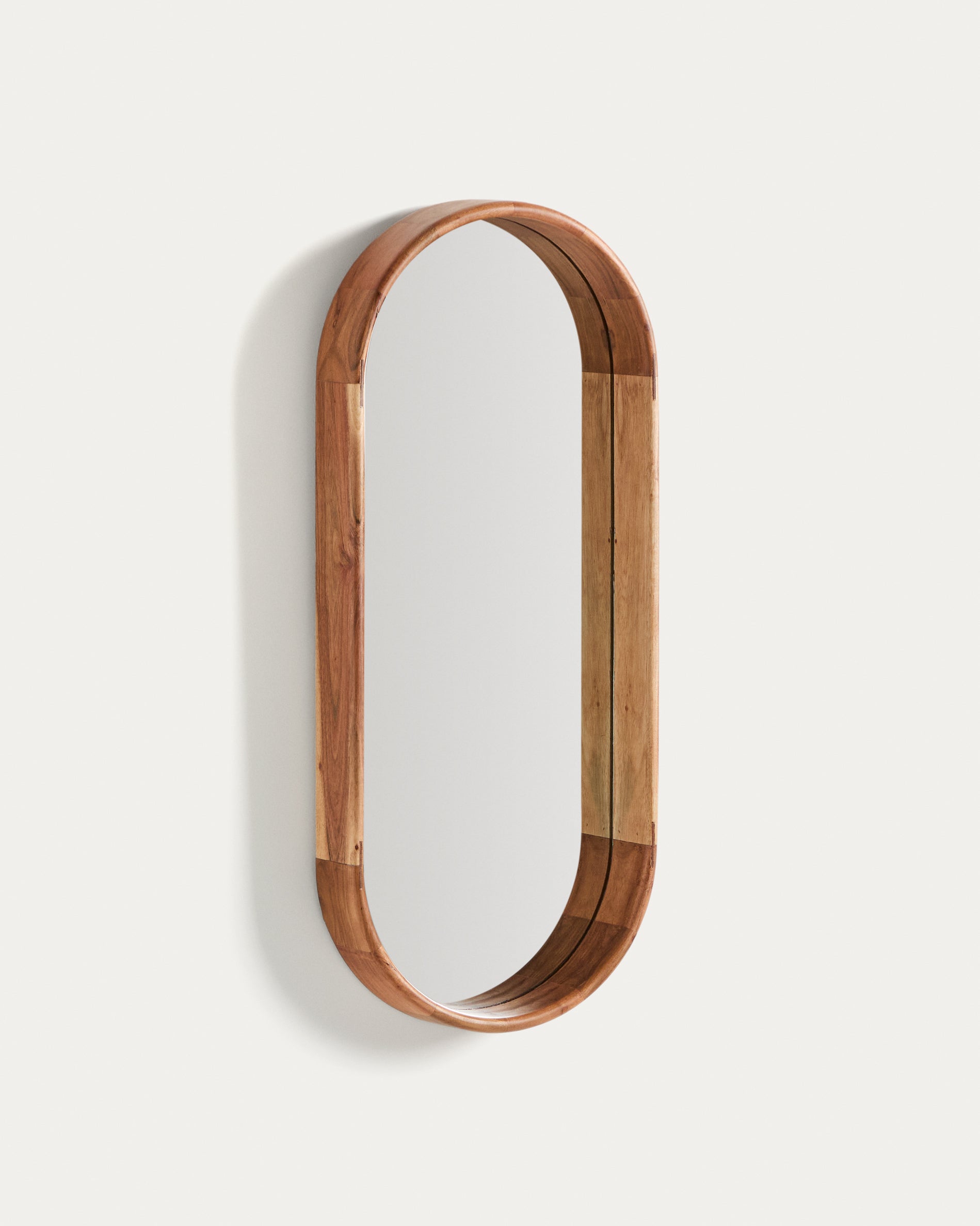 Berale acacia wood mirror 76 x 33cm - Product View