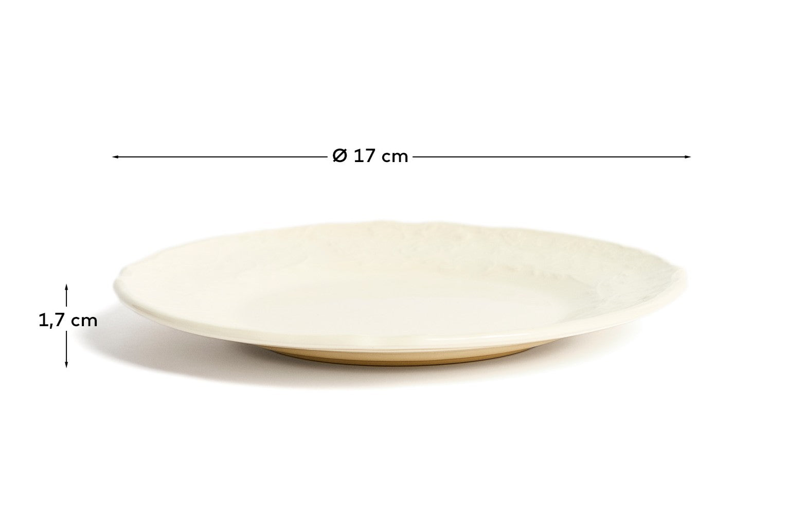 Beige Varla ceramic dessert plate - Measurements
