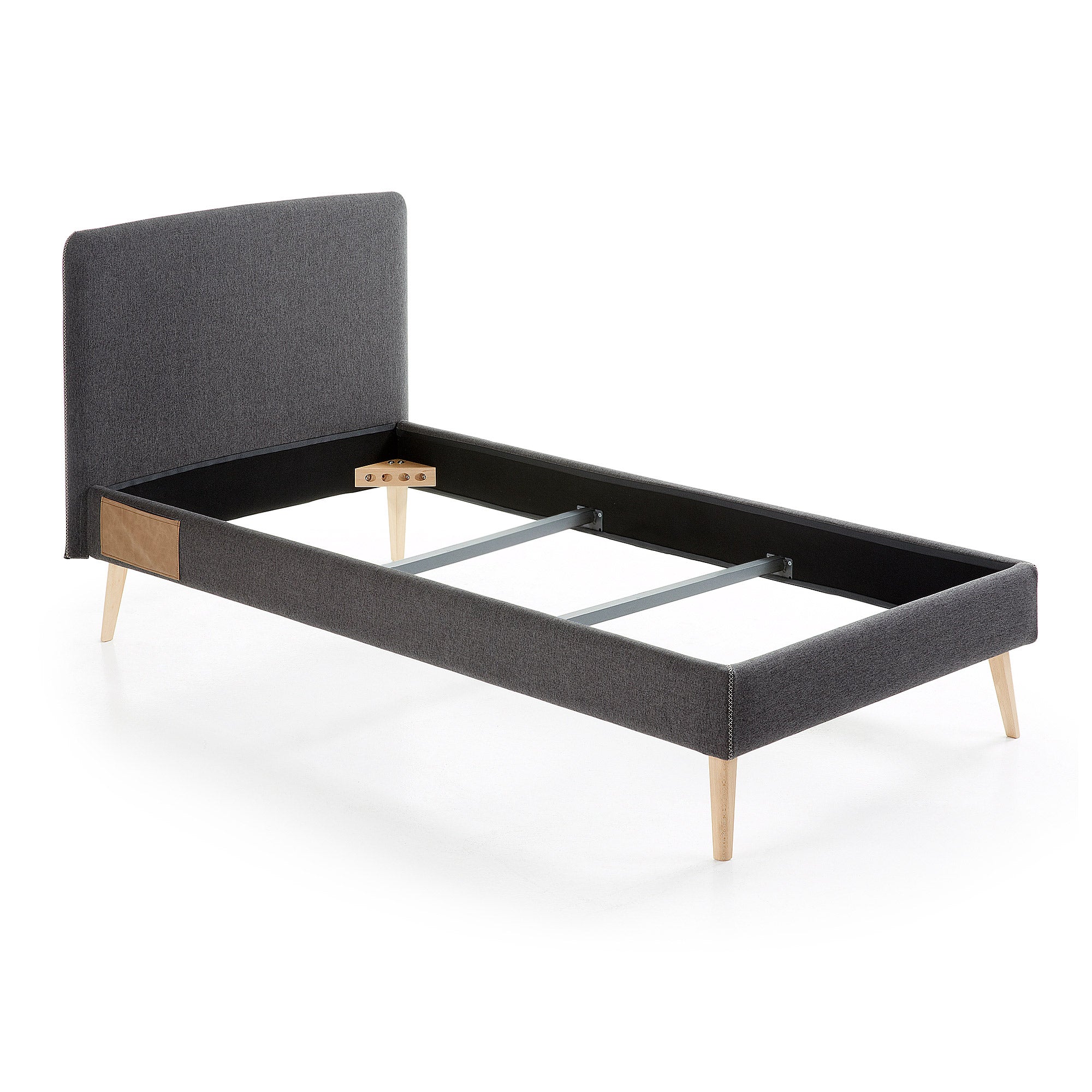 Dyla bed cover for a 90 x 190 cm mattress in black - Product Image