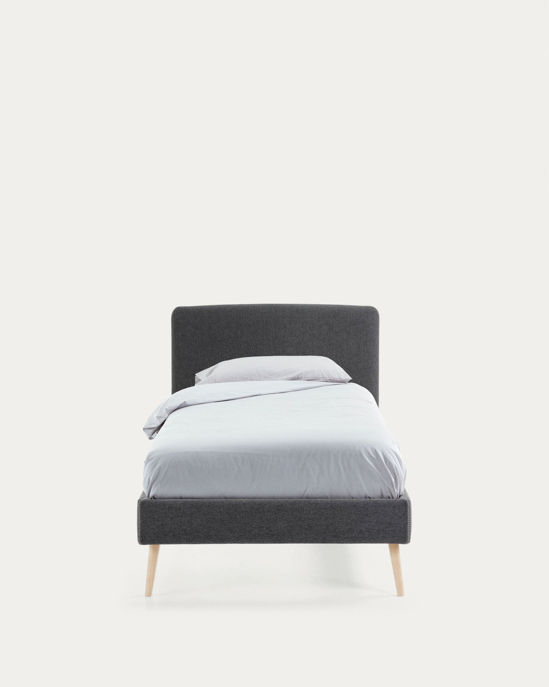Dyla bed cover for a 90 x 190 cm mattress in black - Product View
