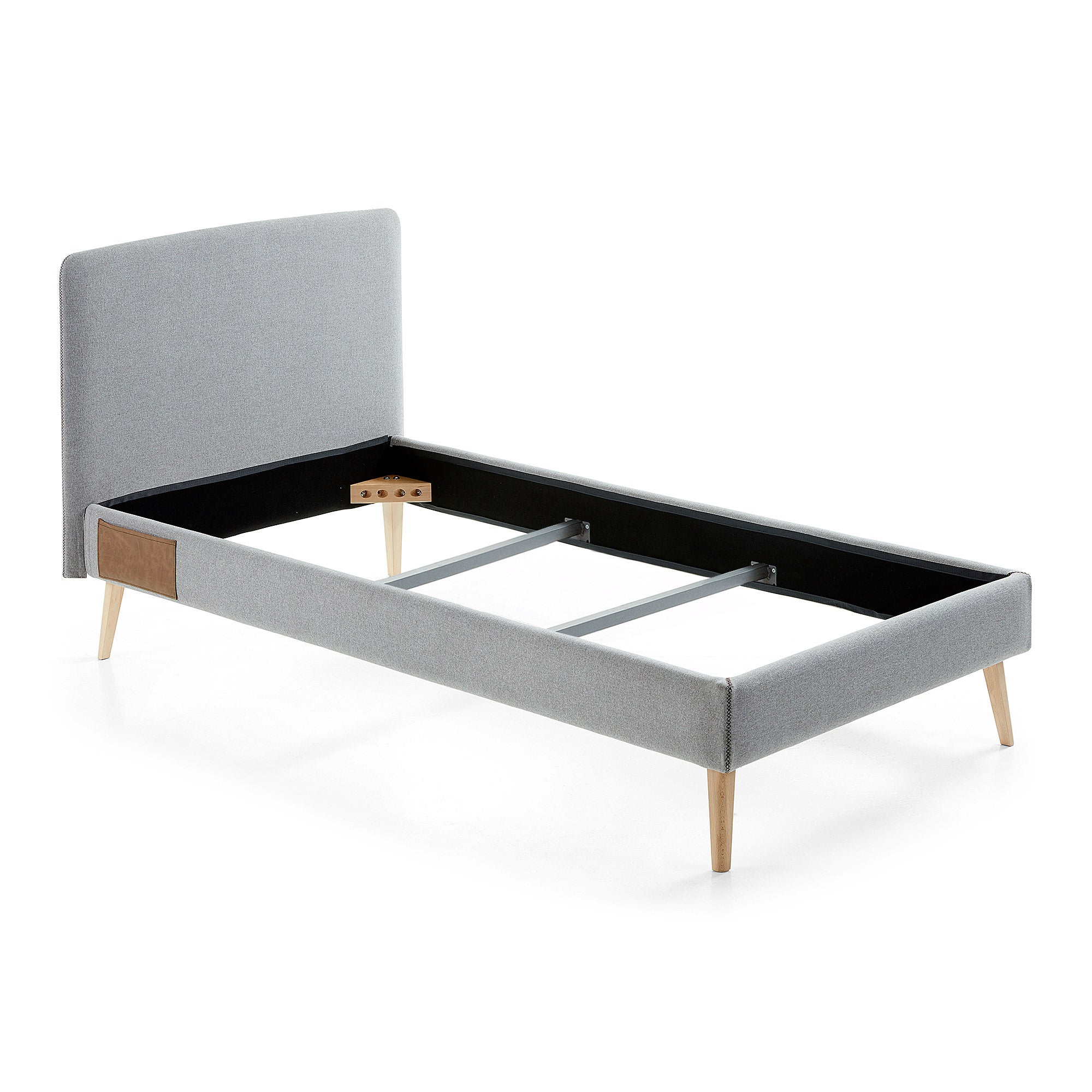 Dyla bed cover for a 90 x 190 cm mattress in grey - Product Image
