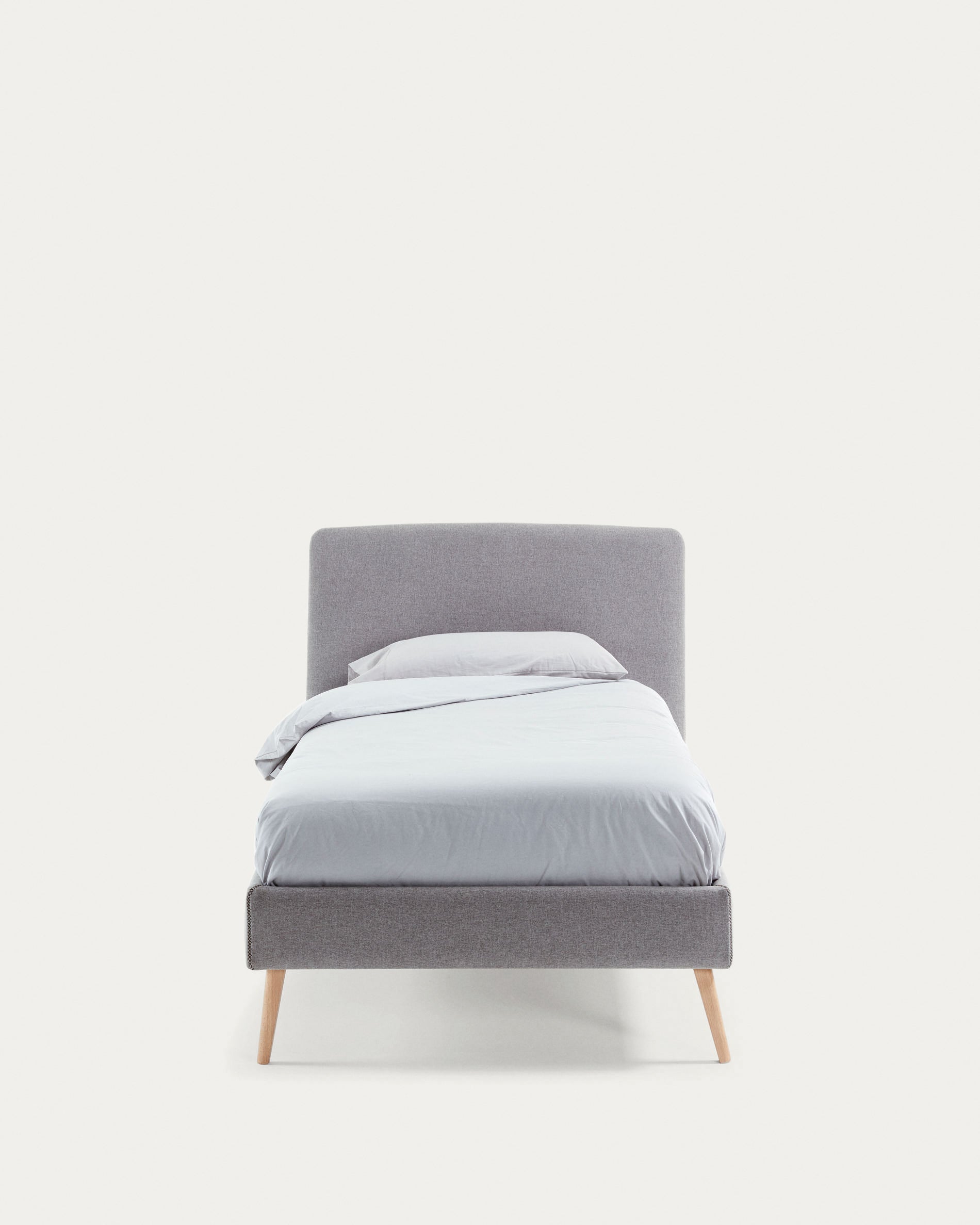 Dyla bed cover for a 90 x 190 cm mattress in grey - Product View