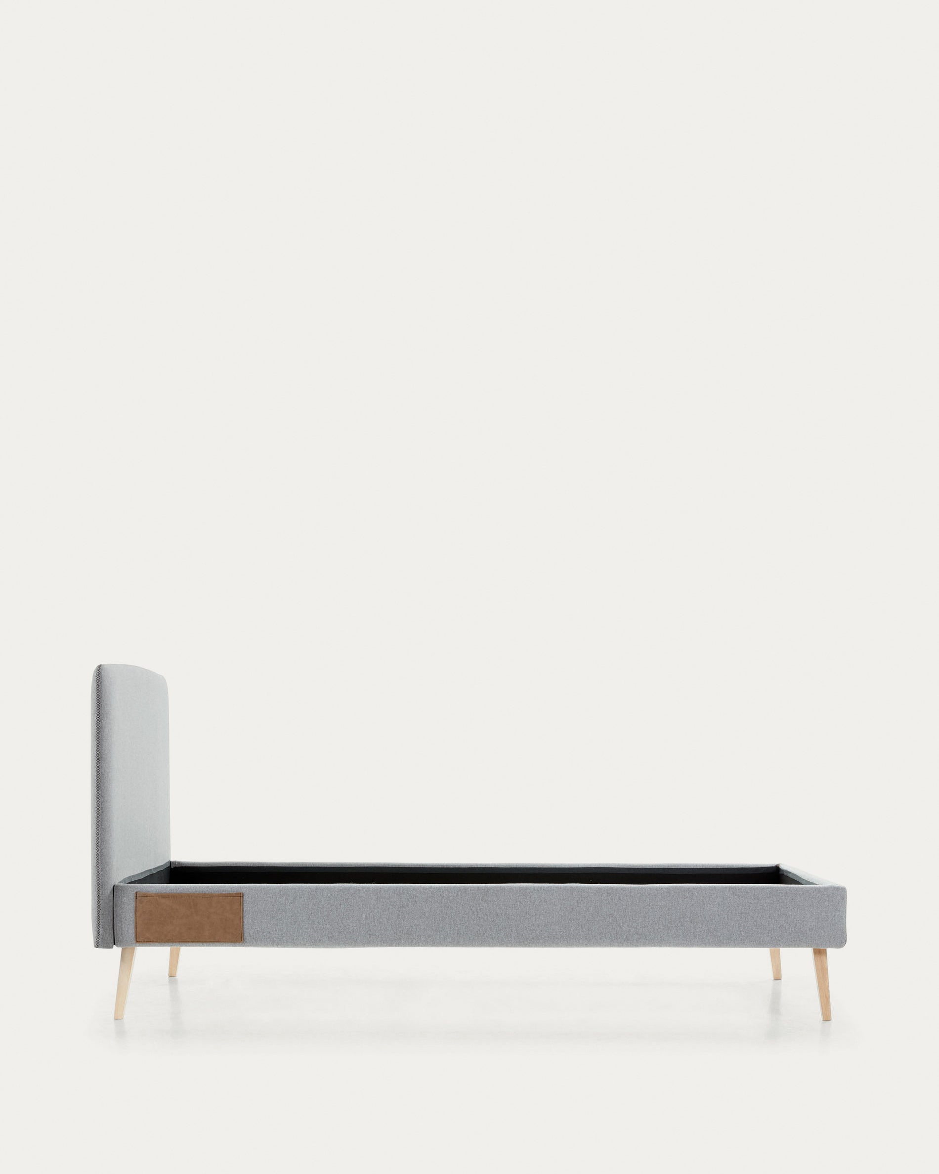 Dyla bed cover for a 90 x 190 cm mattress in grey - Product View