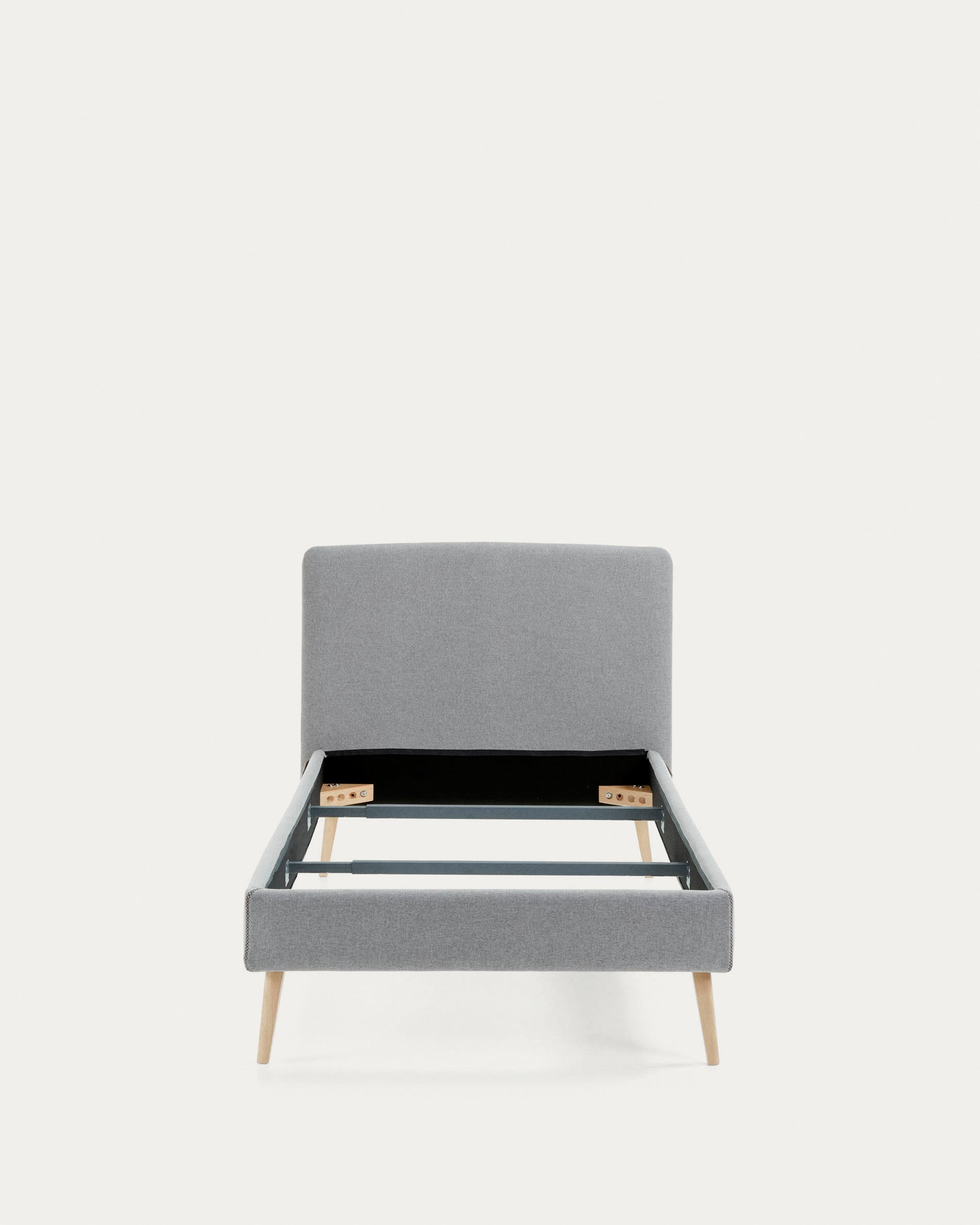 Dyla bed cover for a 90 x 190 cm mattress in grey - Product View
