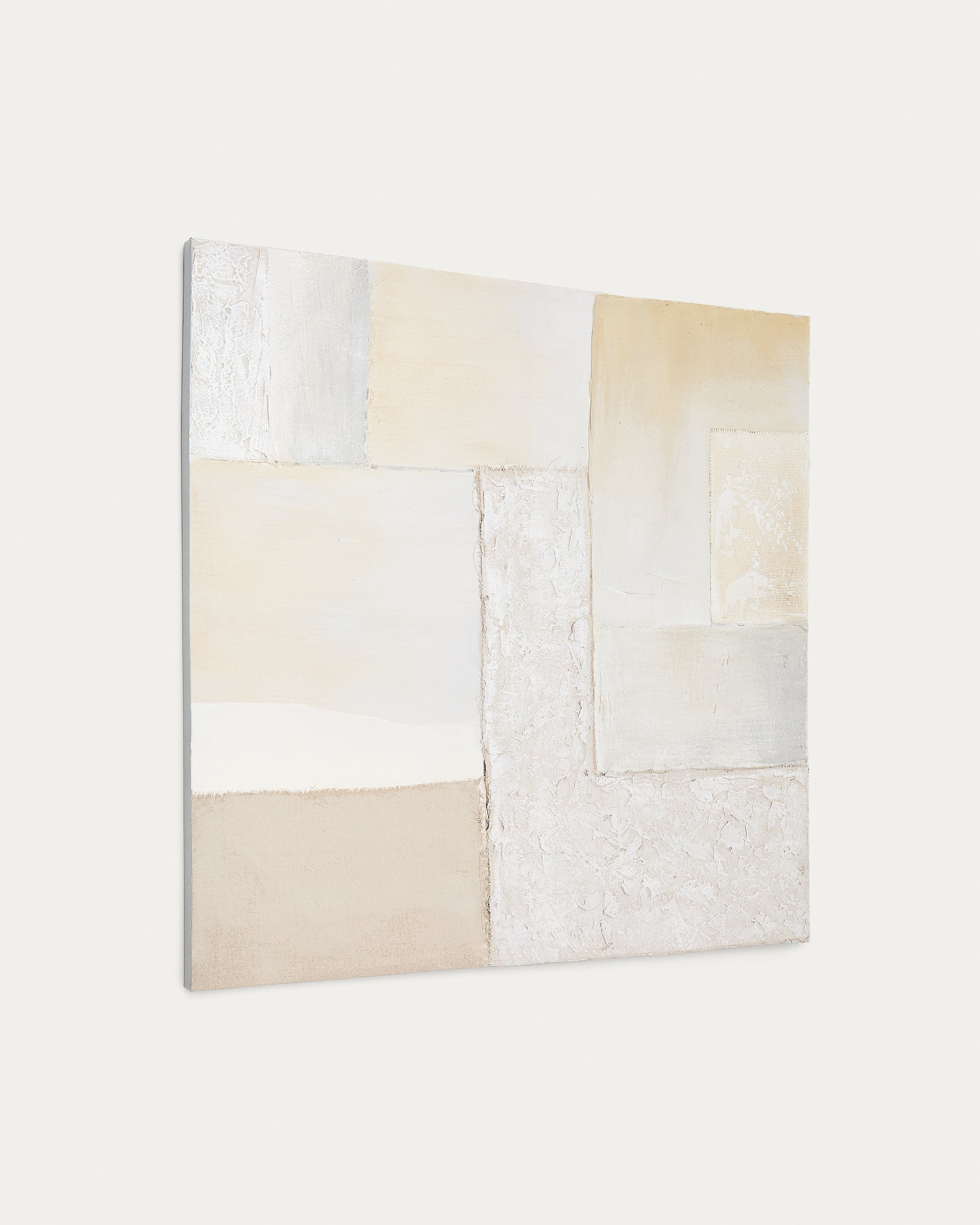 Pineda abstract canvas in white, 95 x 95 cm - Product View