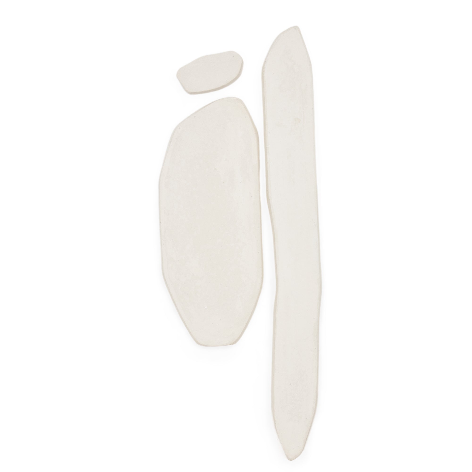Siluna set of 3 elongated wall panels in white papier-mâché - Product Image
