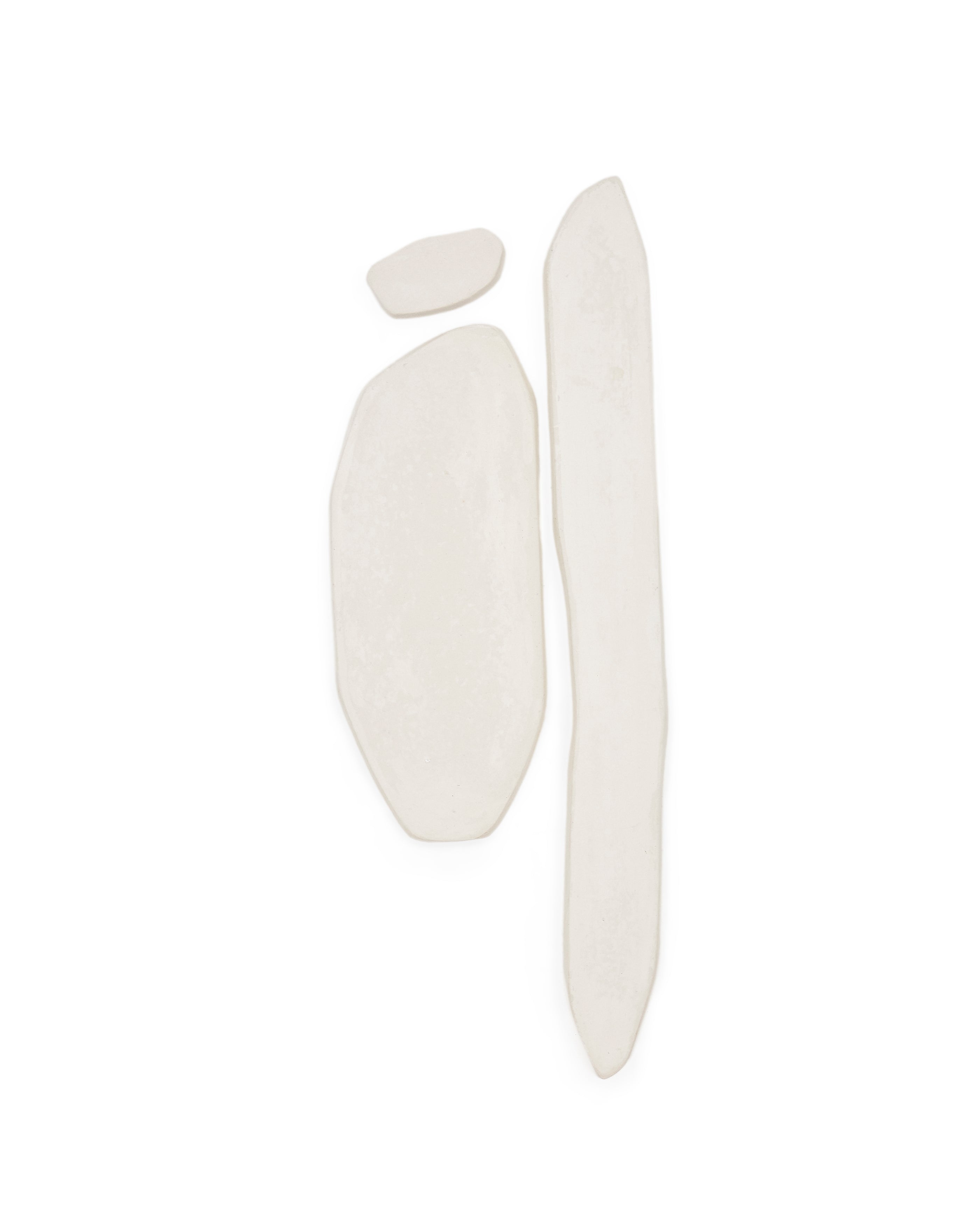 Siluna set of 3 elongated wall panels in white papier-mâché - Product Image