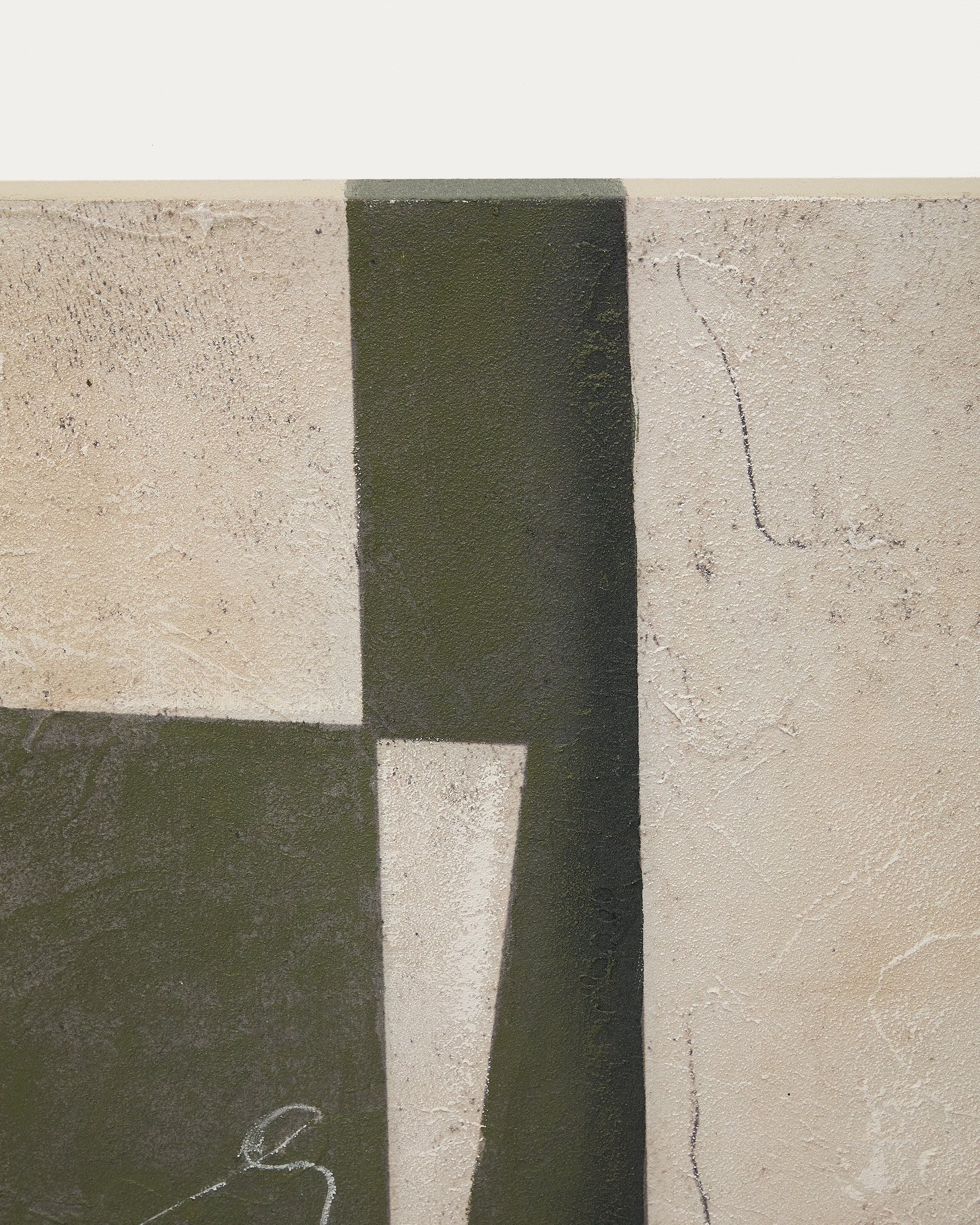 Fida, green abstract canvas, 118 x 94 cm - Detail