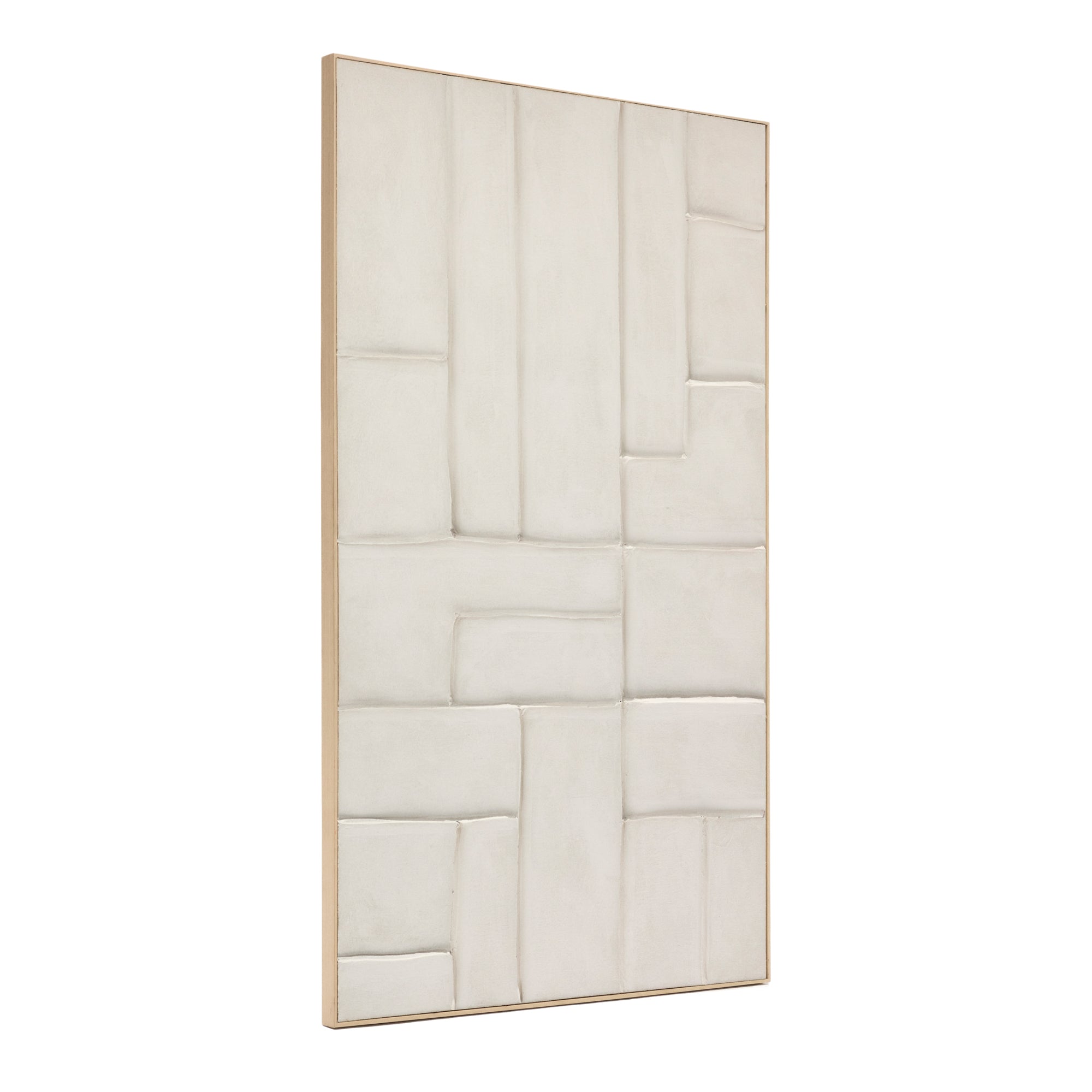 Klis white linen picture with geometric shapes, 120 x 200 cm - Product Image