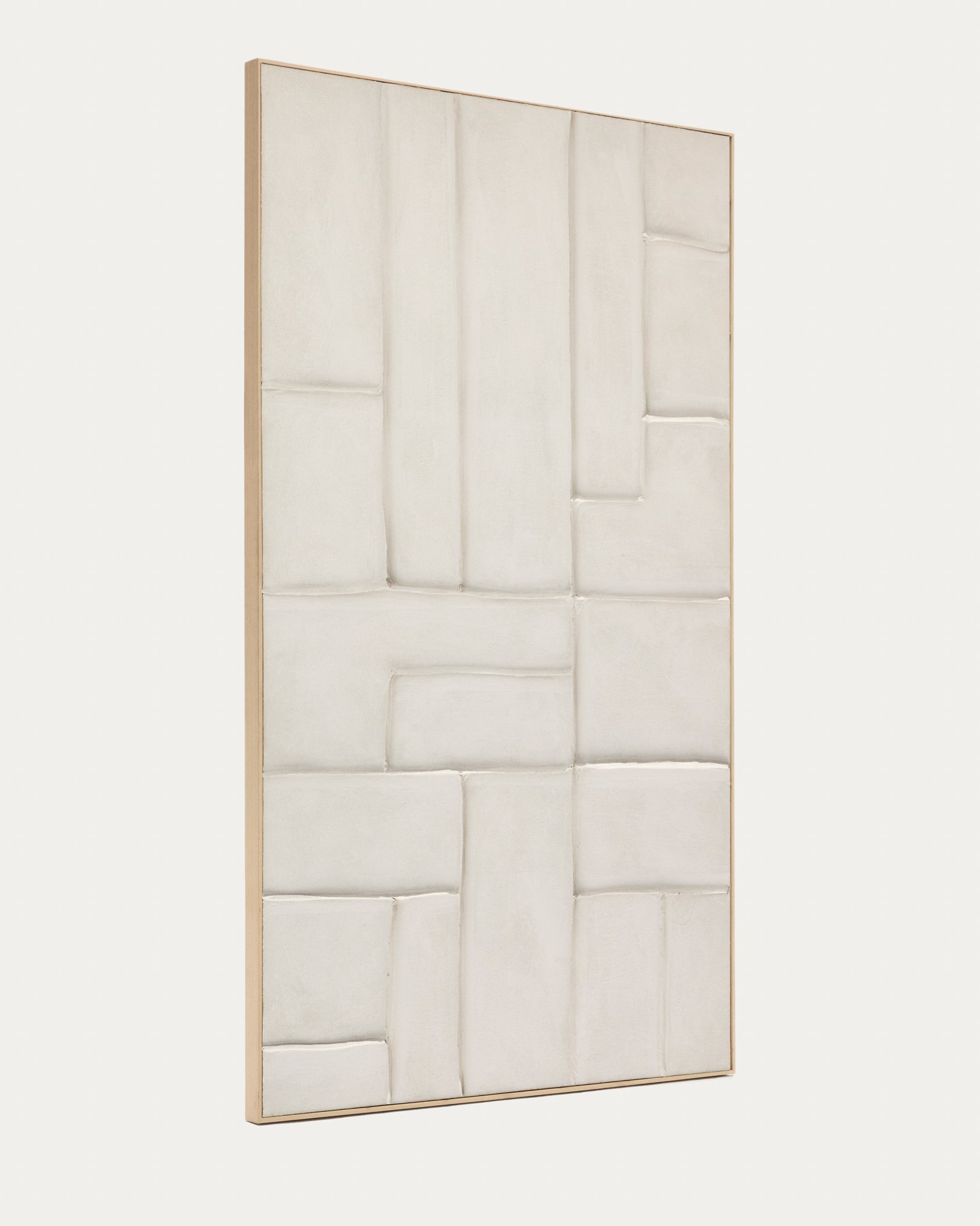 Klis white linen picture with geometric shapes, 120 x 200 cm - Product View