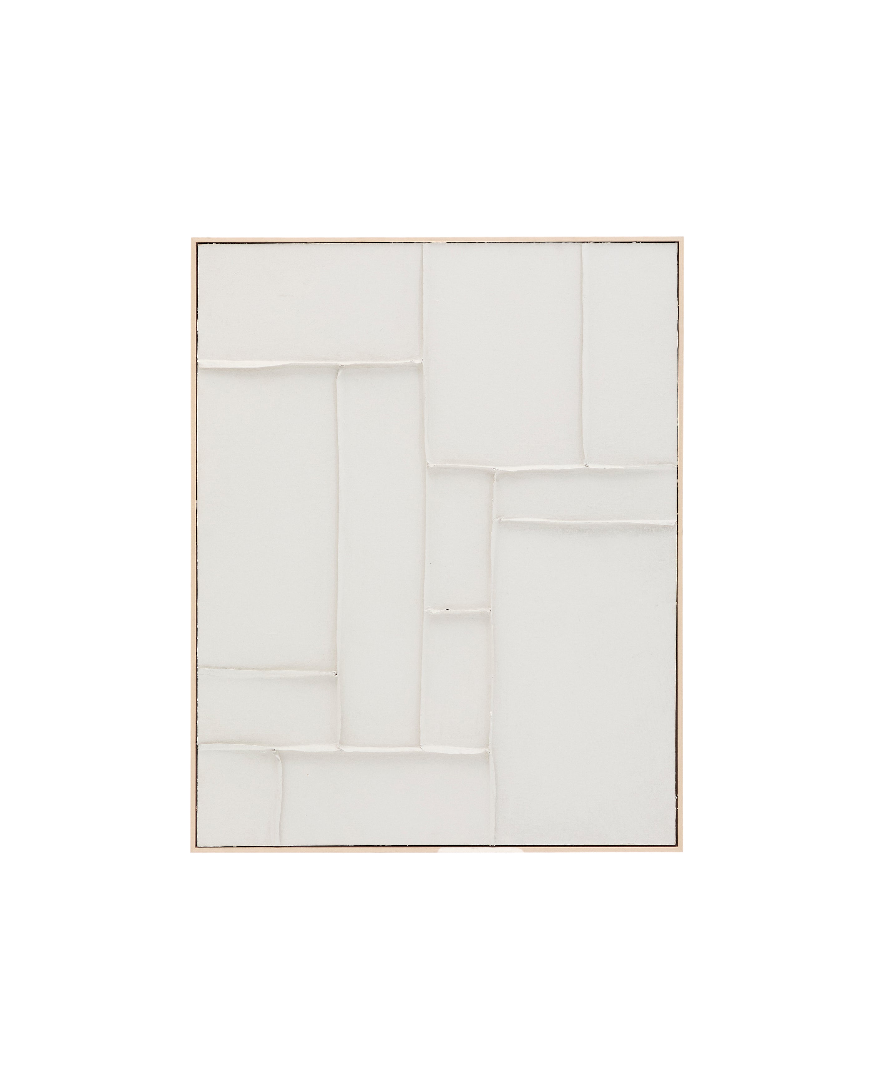 Klis white linen picture with geometric shapes, 80 x 100 cm - Product Image