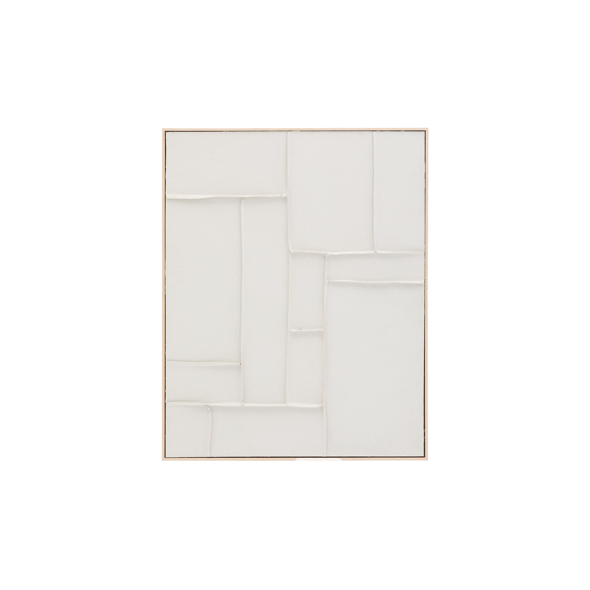 Klis white linen picture with geometric shapes, 80 x 100 cm - Product Image