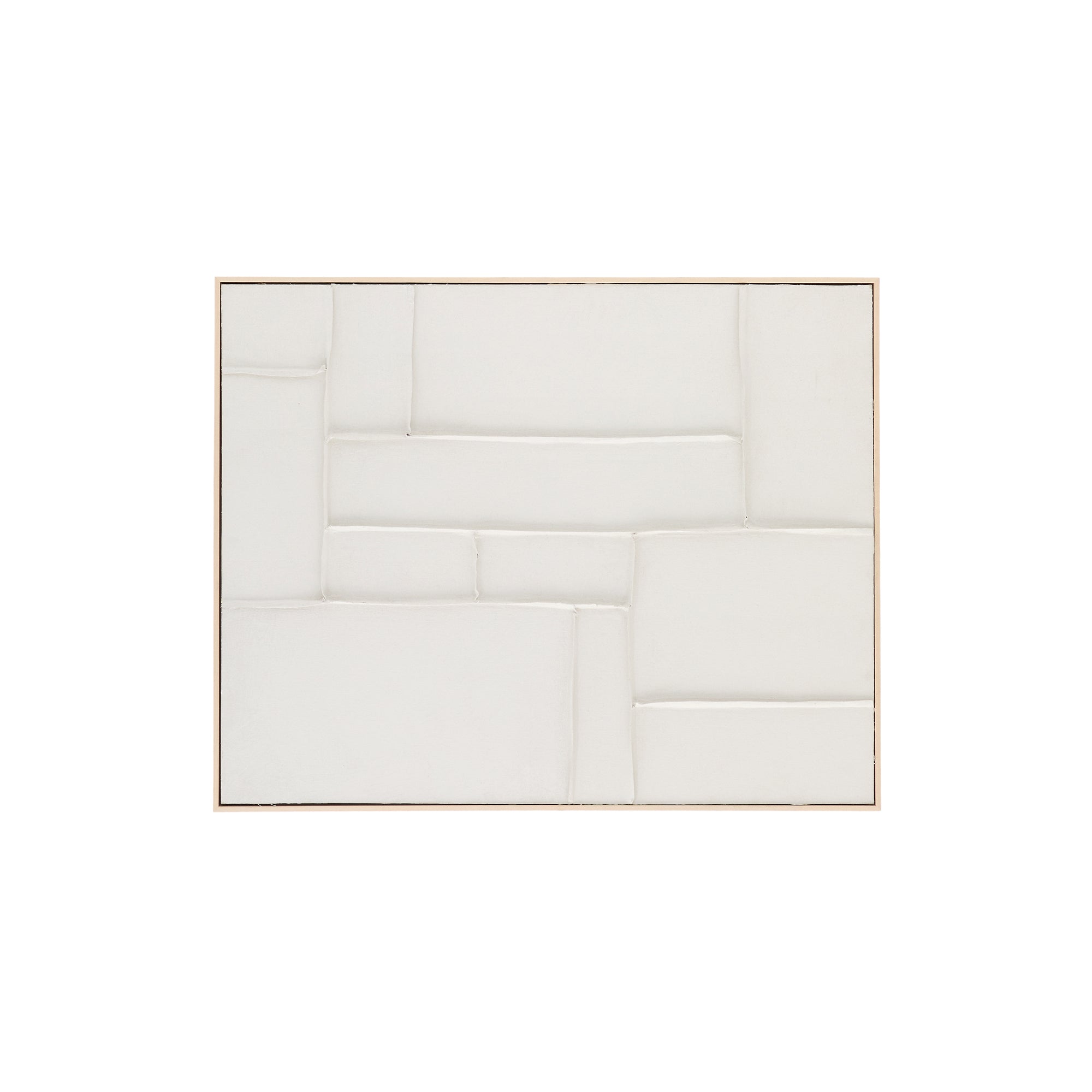Klis white linen picture with geometric shapes, 80 x 100 cm - Product Image