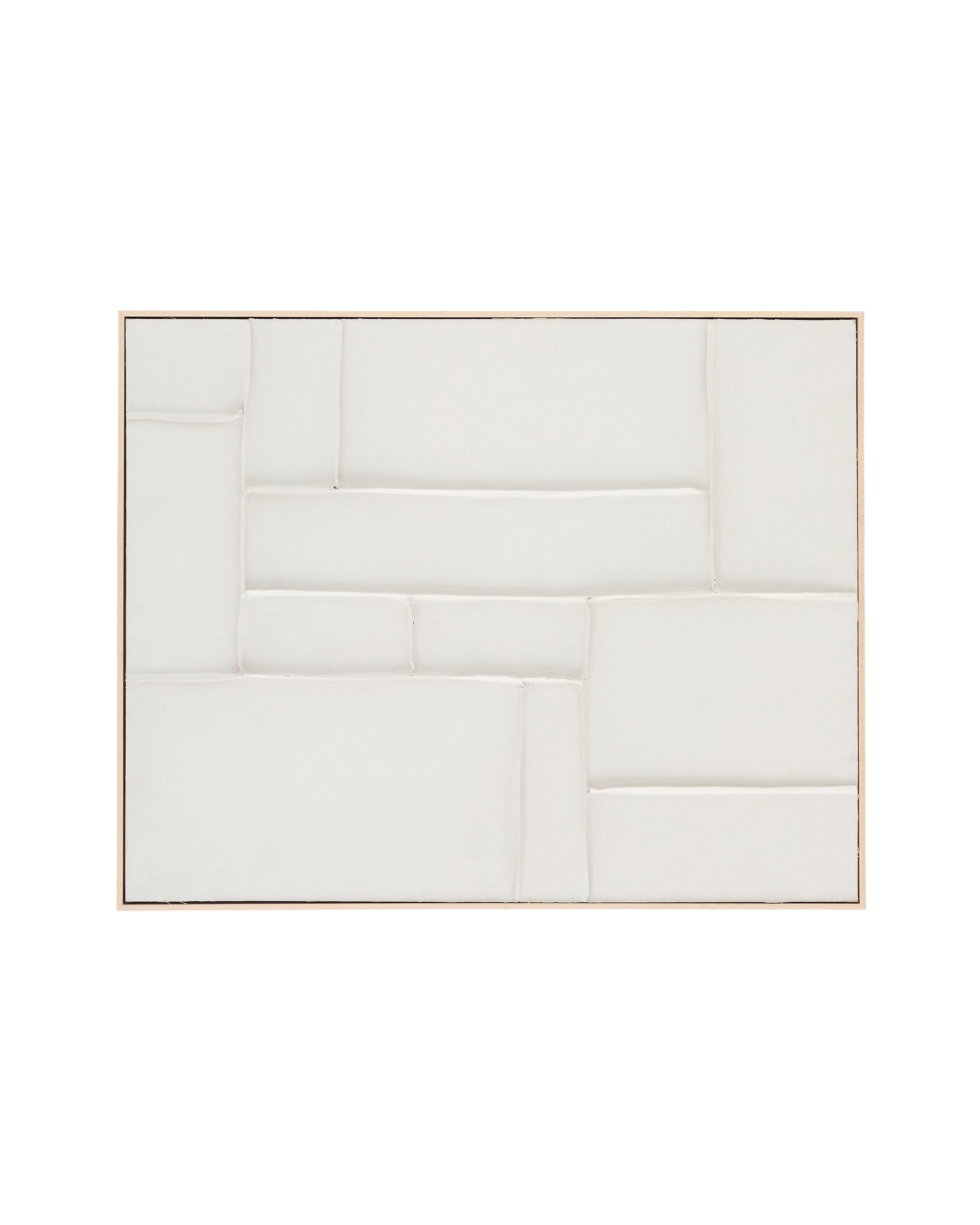 Klis white linen picture with geometric shapes, 80 x 100 cm - Product Image