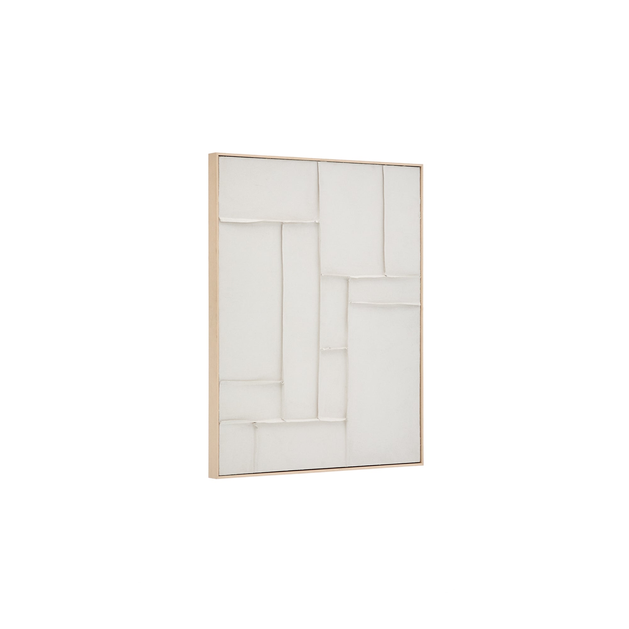 Klis white linen picture with geometric shapes, 80 x 100 cm - Product Image