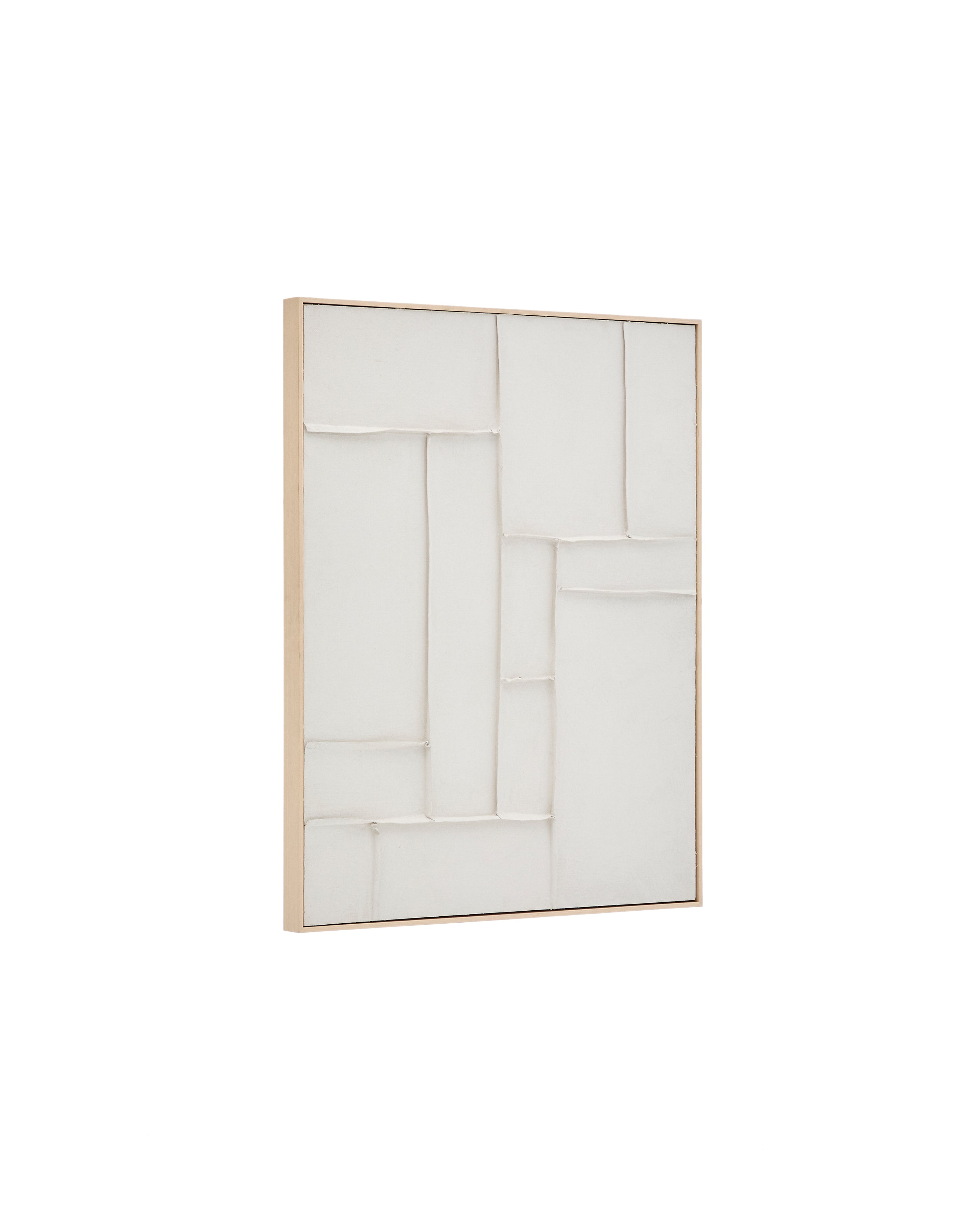 Klis white linen picture with geometric shapes, 80 x 100 cm - Product Image