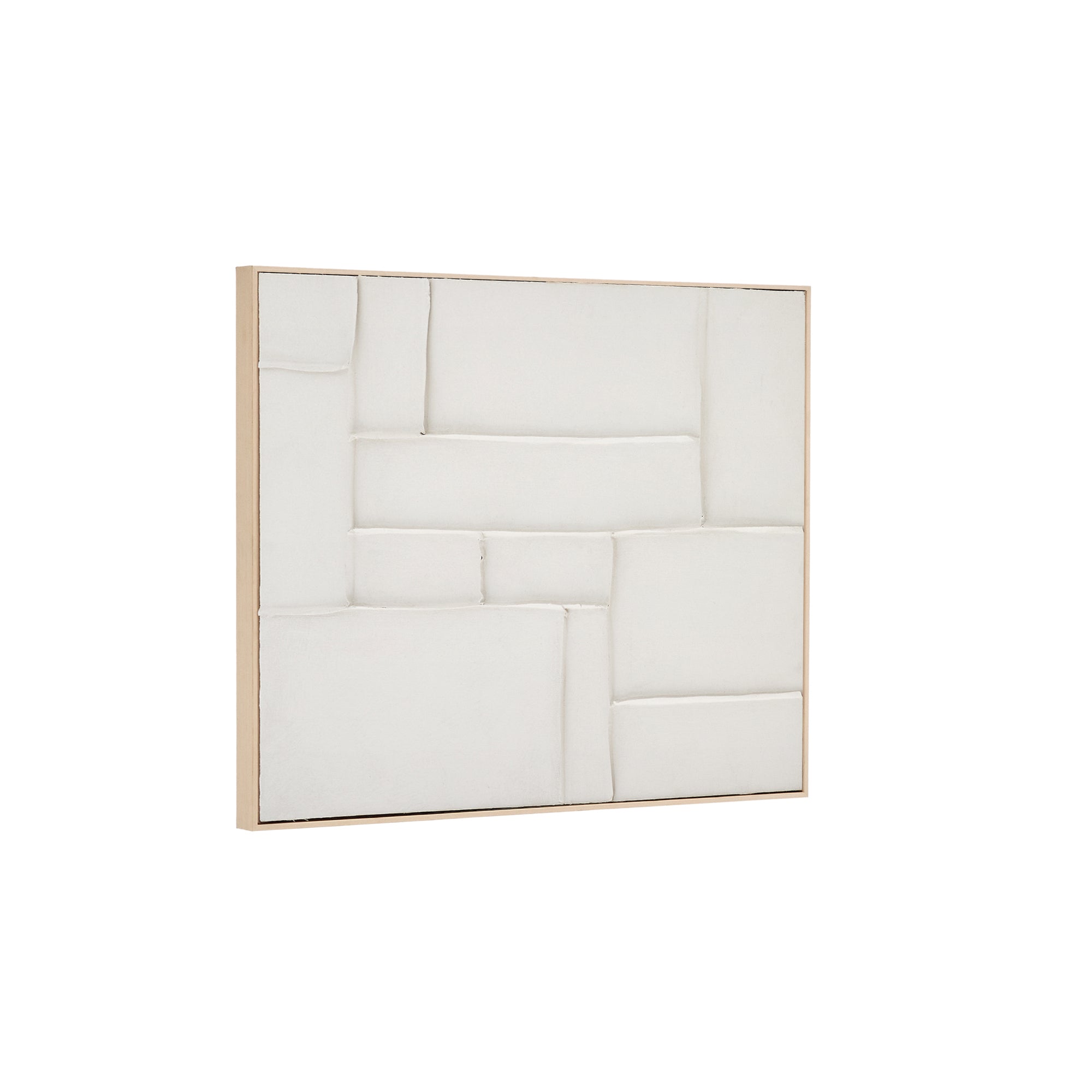 Klis white linen picture with geometric shapes, 80 x 100 cm - Product Image