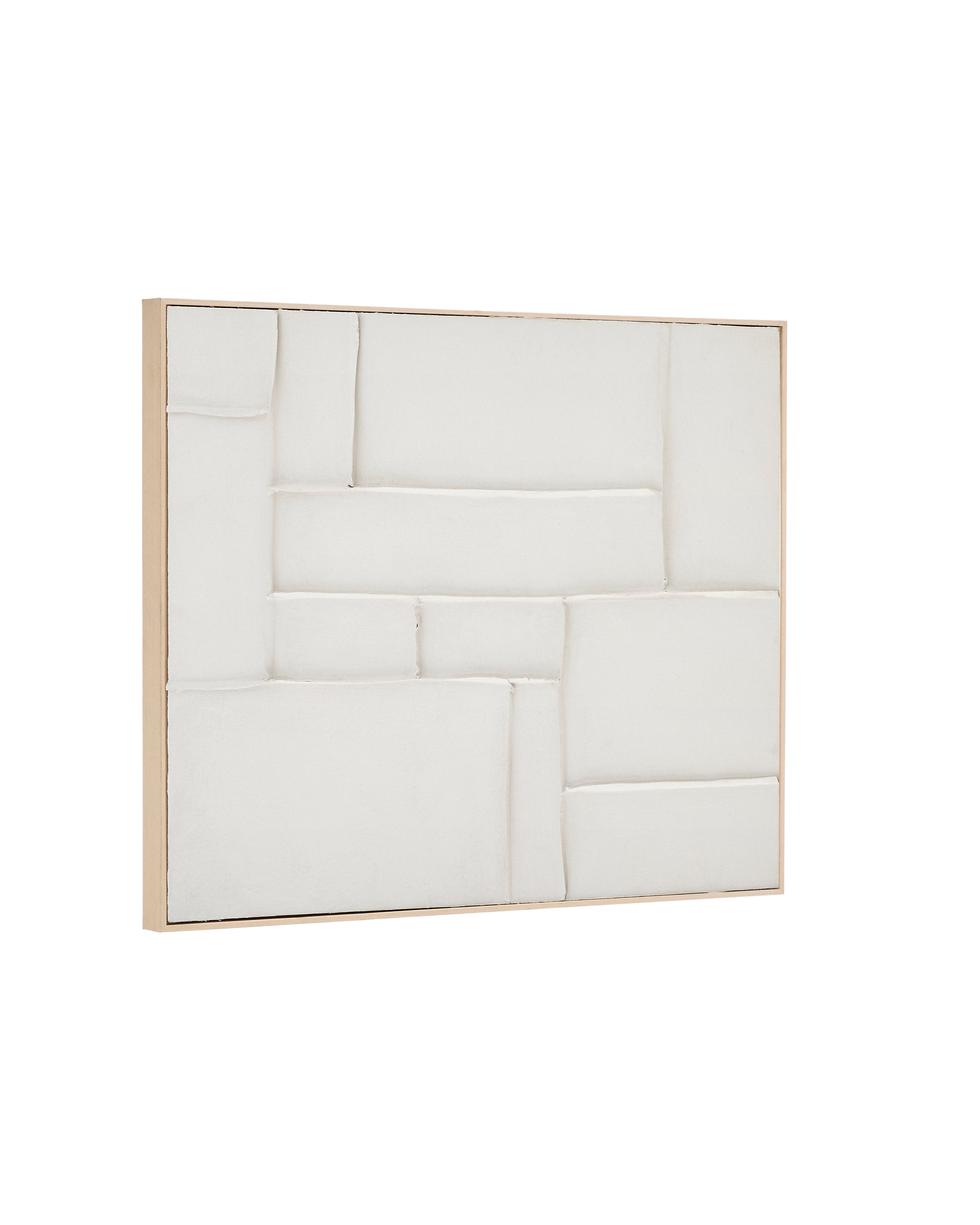 Klis white linen picture with geometric shapes, 80 x 100 cm - Product Image