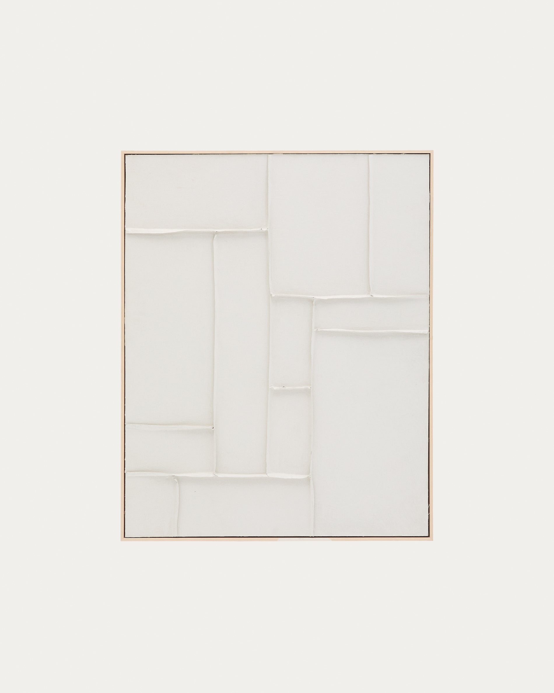 Klis white linen picture with geometric shapes, 80 x 100 cm - Product View
