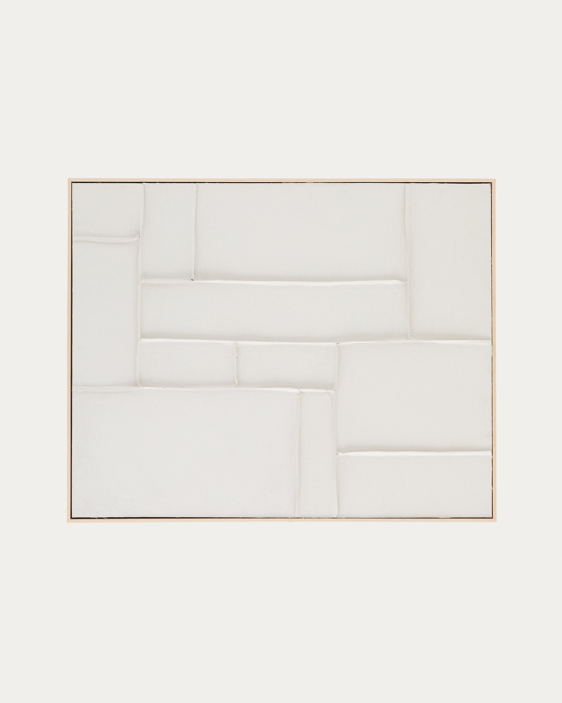 Klis white linen picture with geometric shapes, 80 x 100 cm - Product View