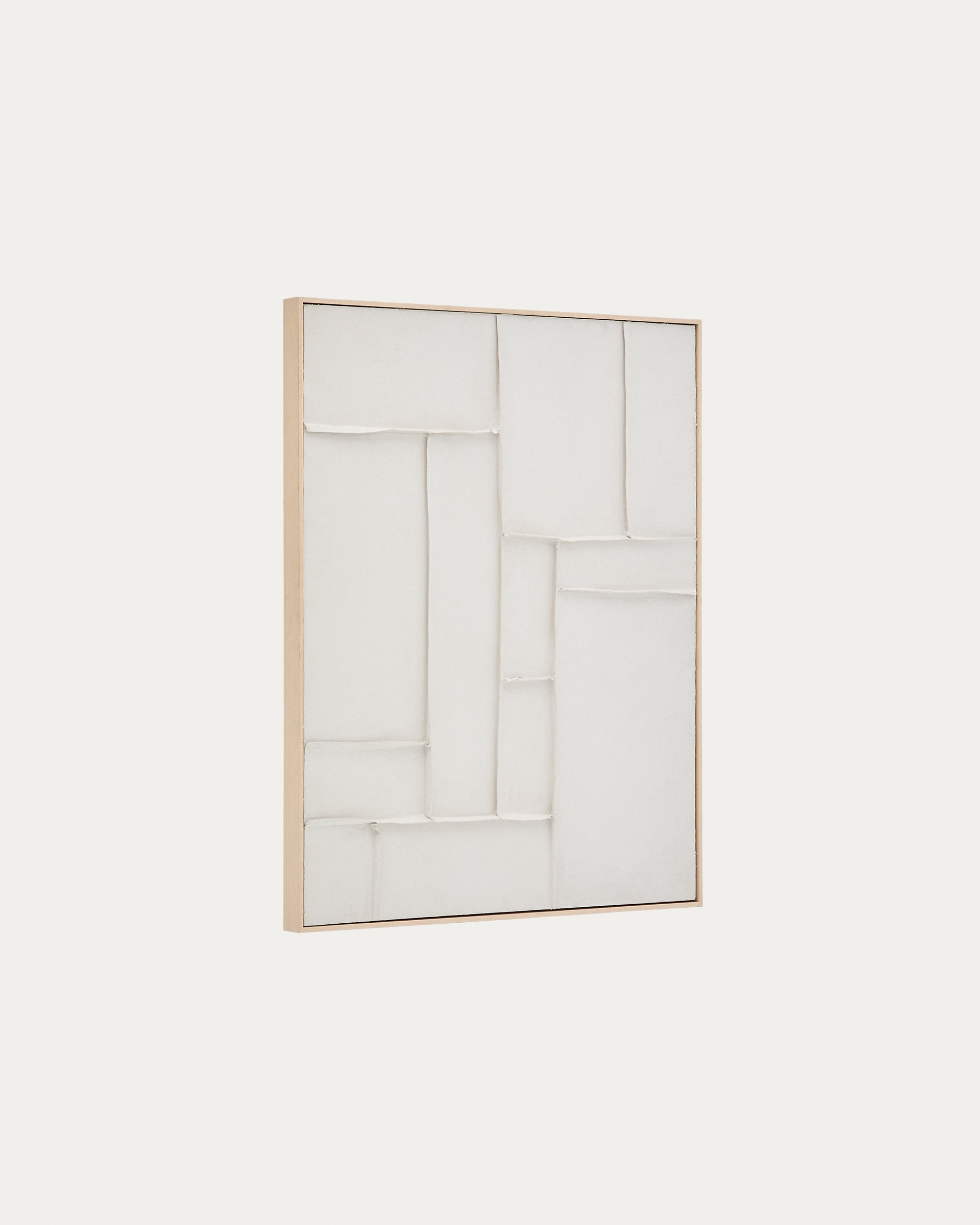 Klis white linen picture with geometric shapes, 80 x 100 cm - Product View
