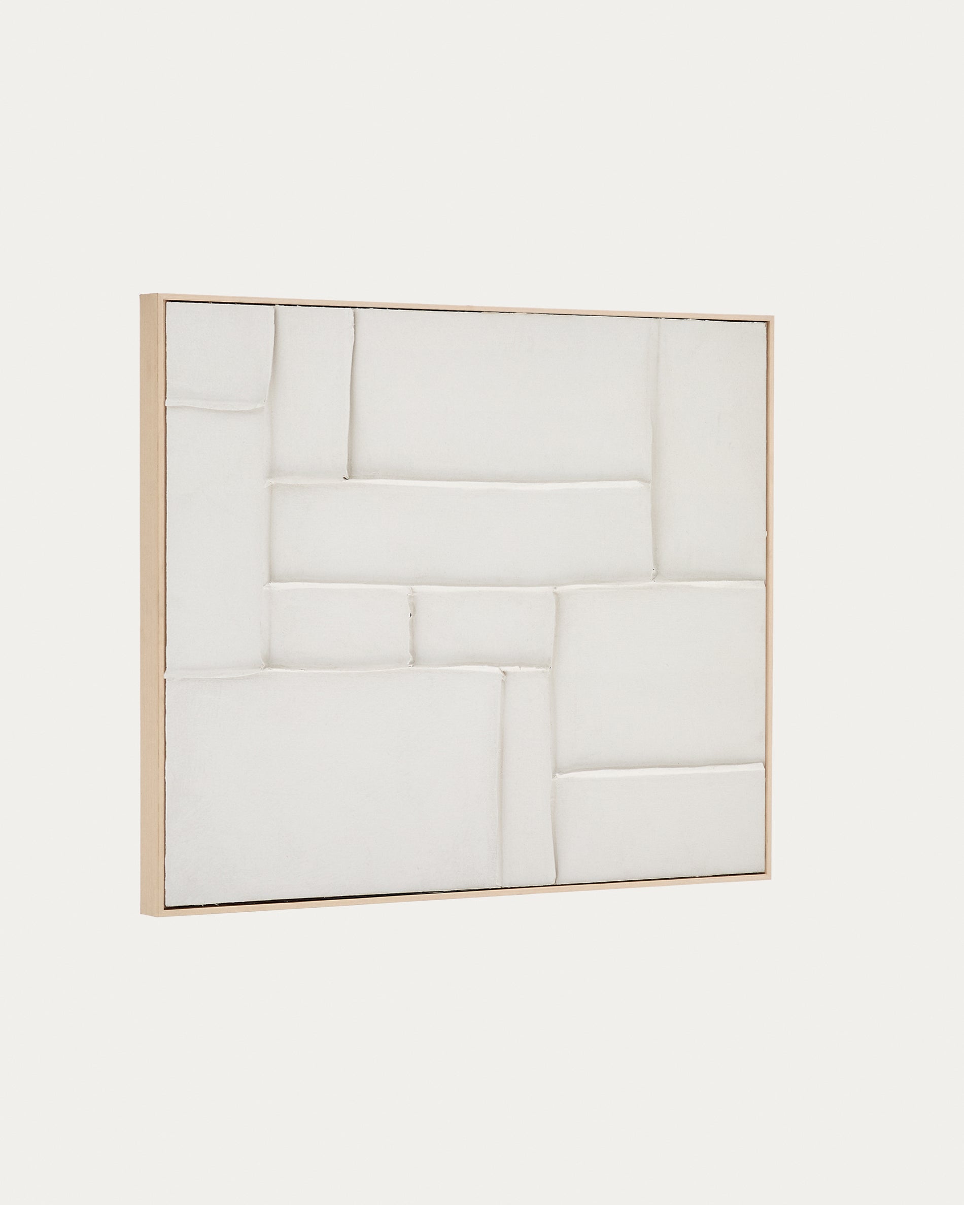Klis white linen picture with geometric shapes, 80 x 100 cm - Product View
